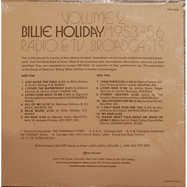 Billie Holiday - Vol. 2 1953-1956 2