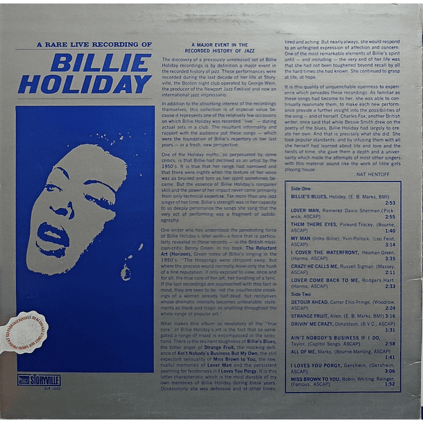 Billie Holiday - A Rare Live Recording Of Billie Holiday  2