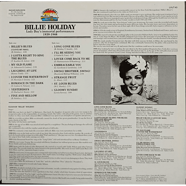 Billie Holiday - Lady Day's Immortal Performances 2