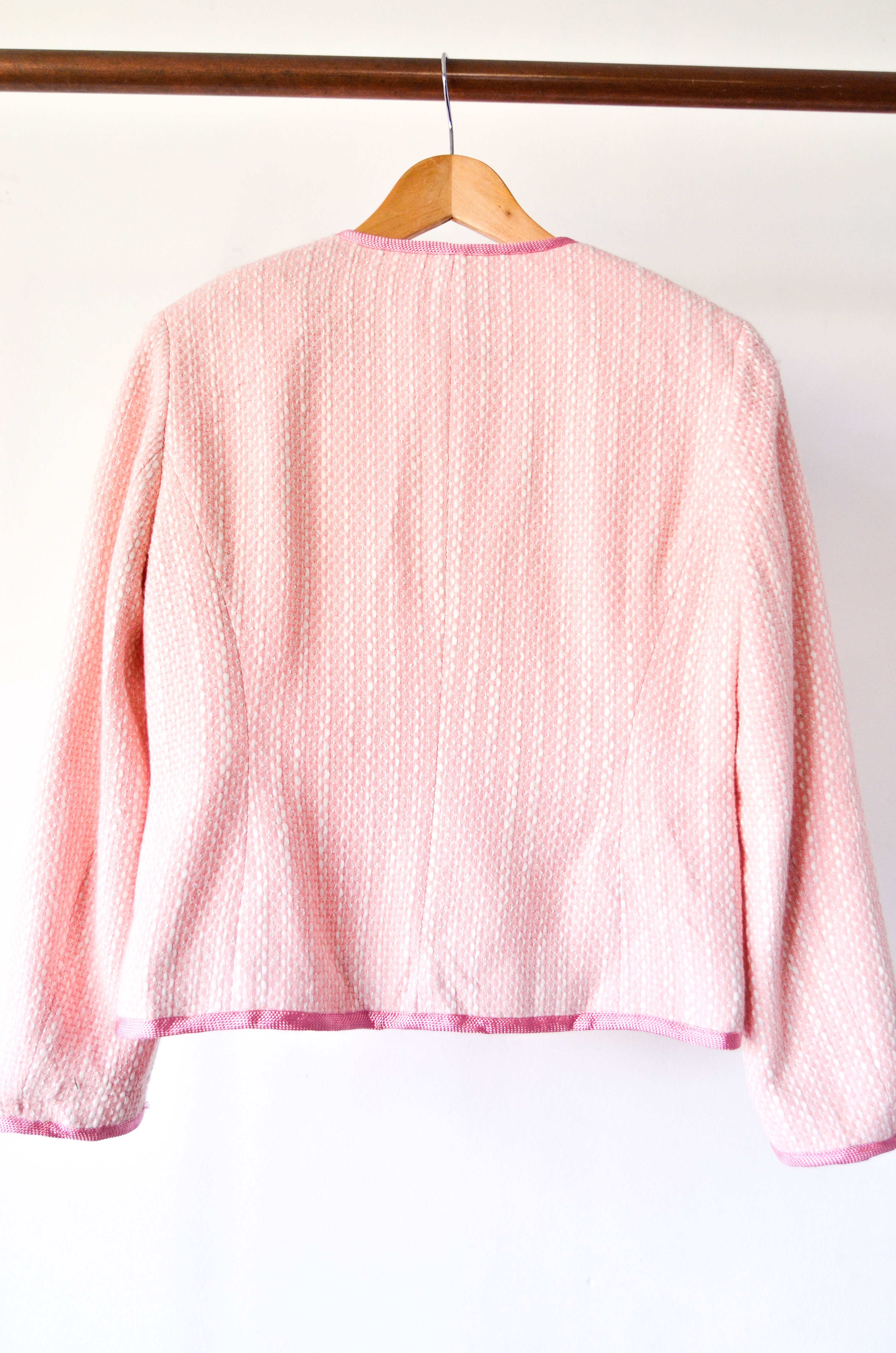 Chaqueta tweed pastel pink
