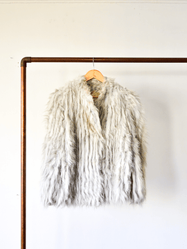 Abrigo faux fur vintage gris