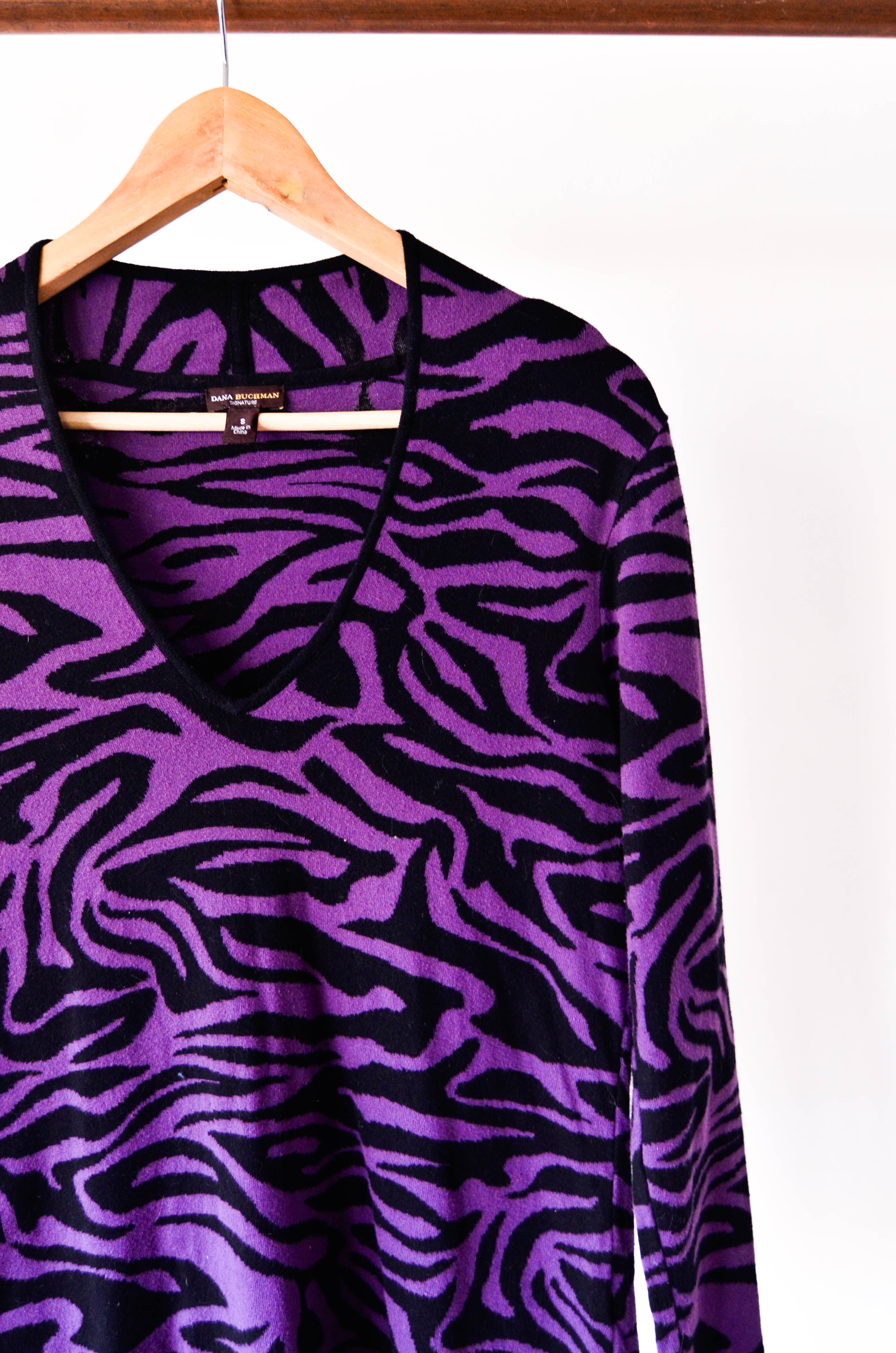 Sweater funky print purple