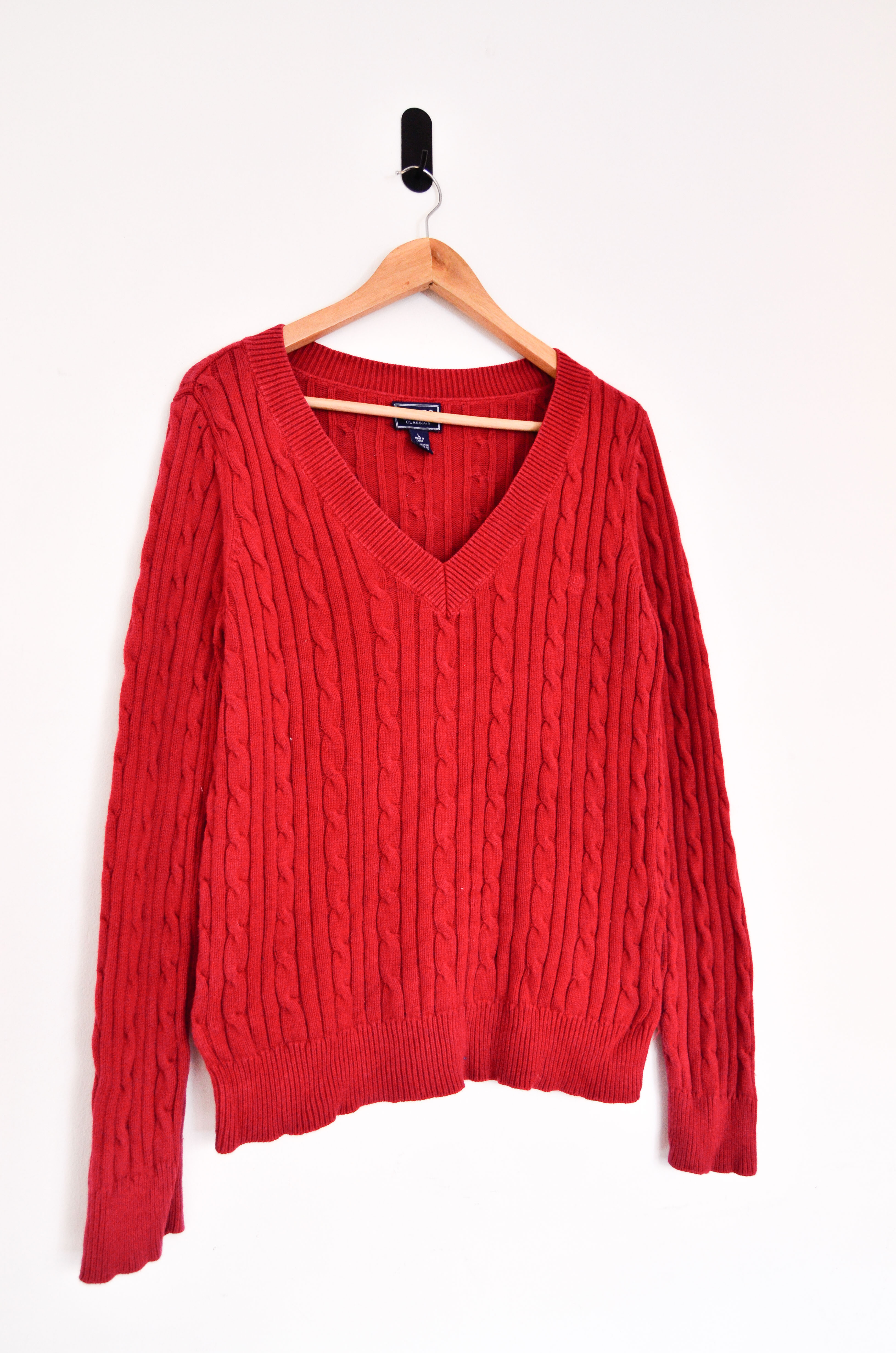 Sweater rojo trenzado