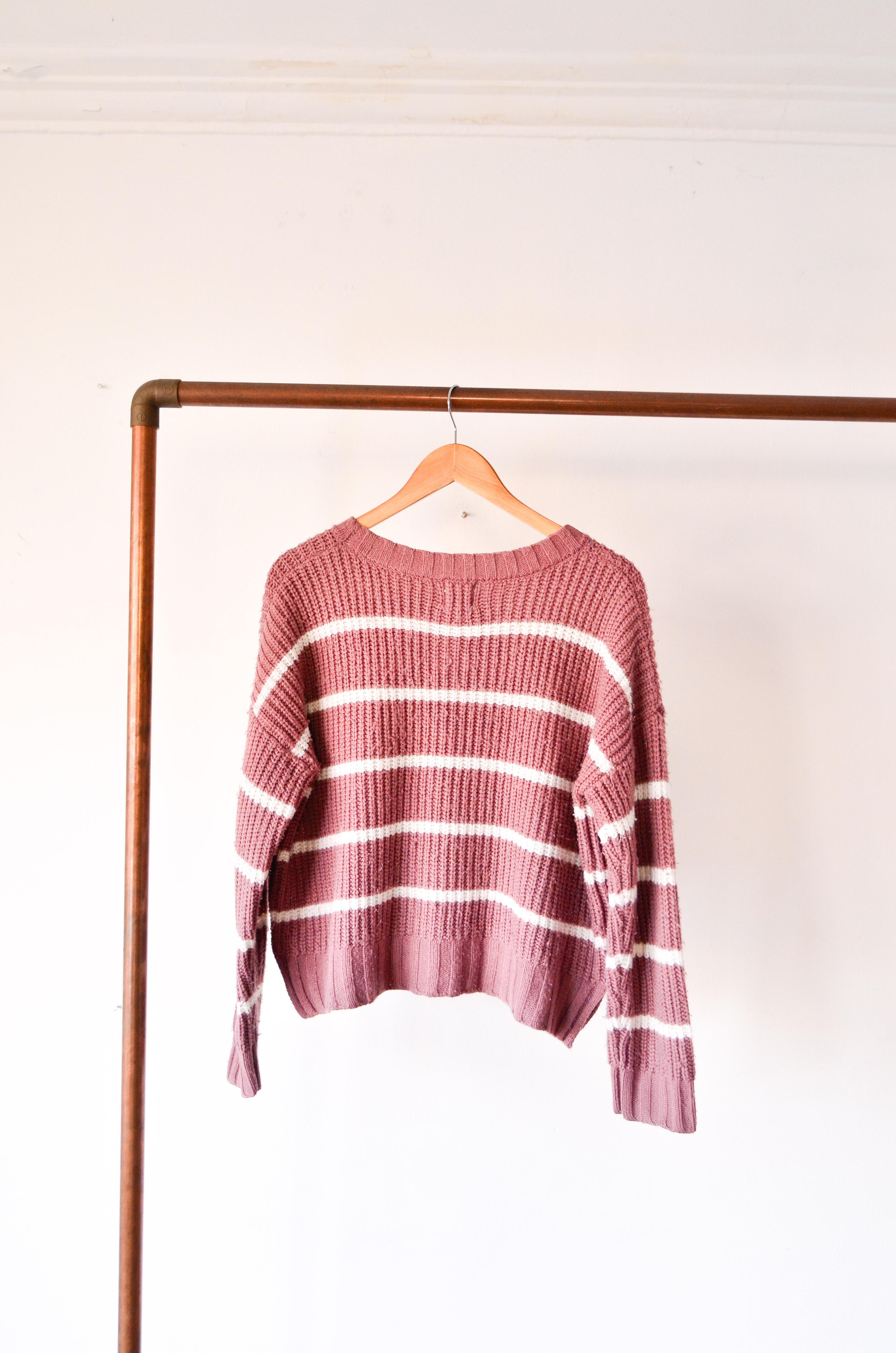 Sweater chunky pink rayado
