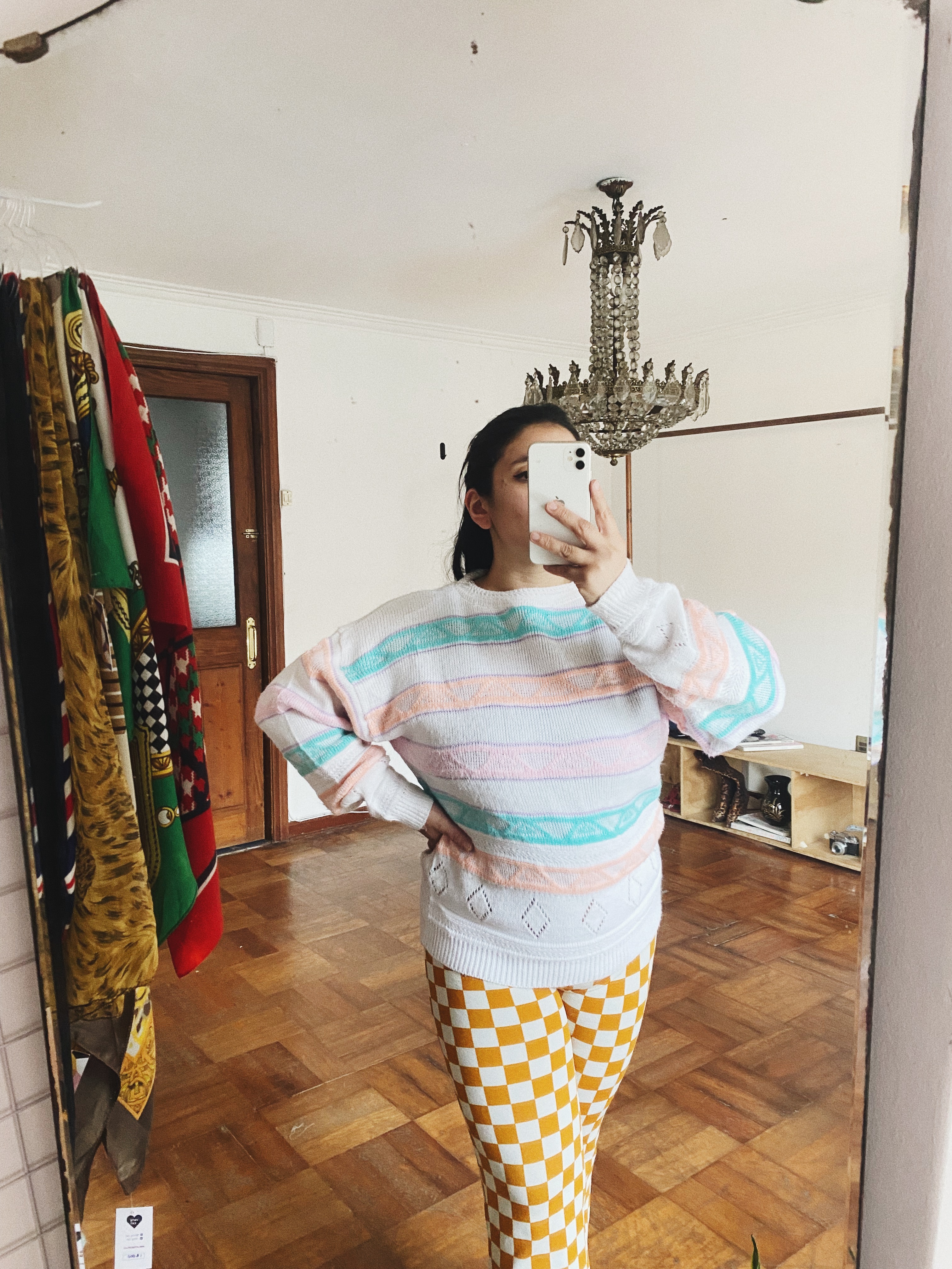 Sweater rayado pastel vintage