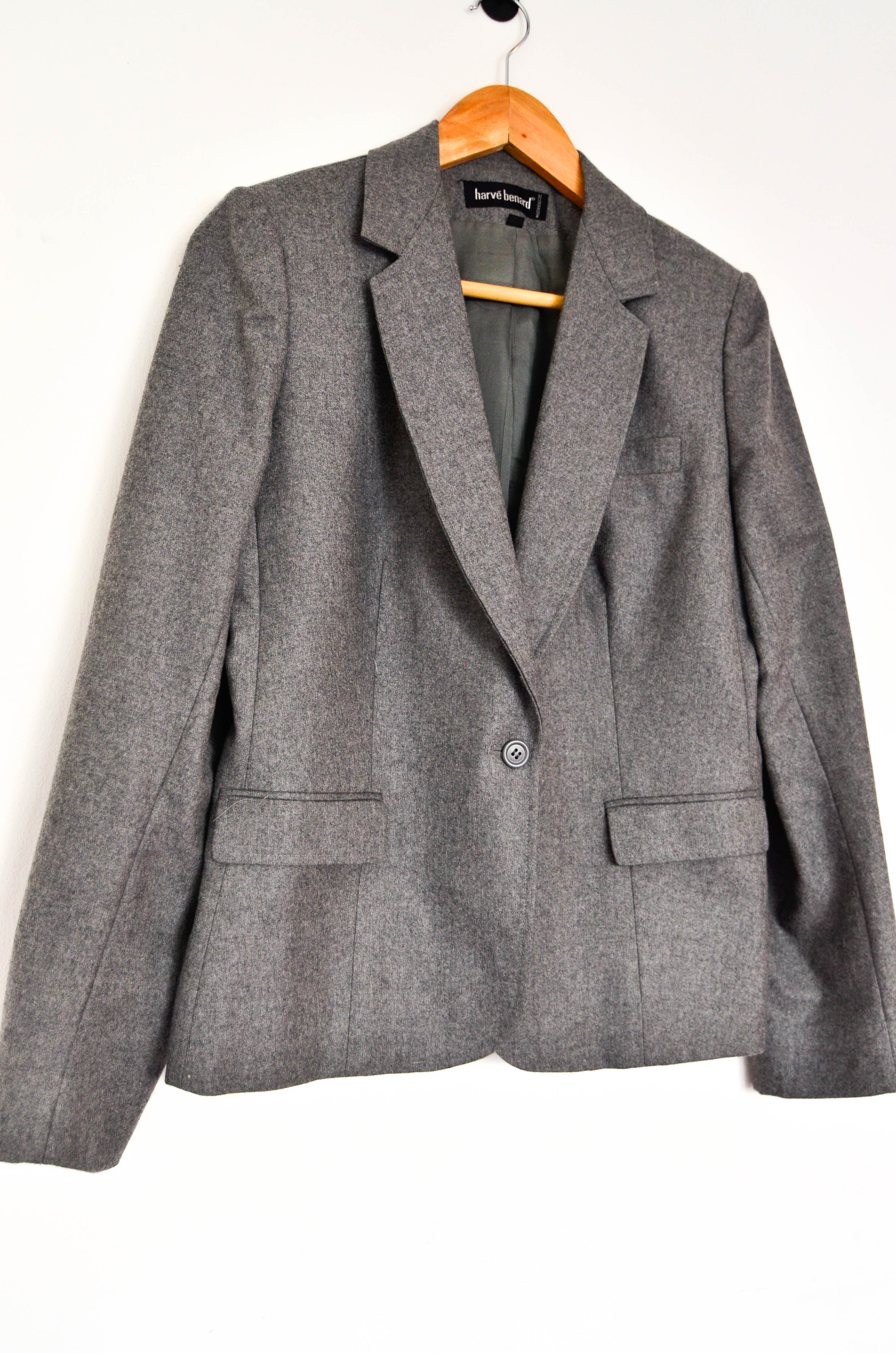 Blazer vintage gris lana