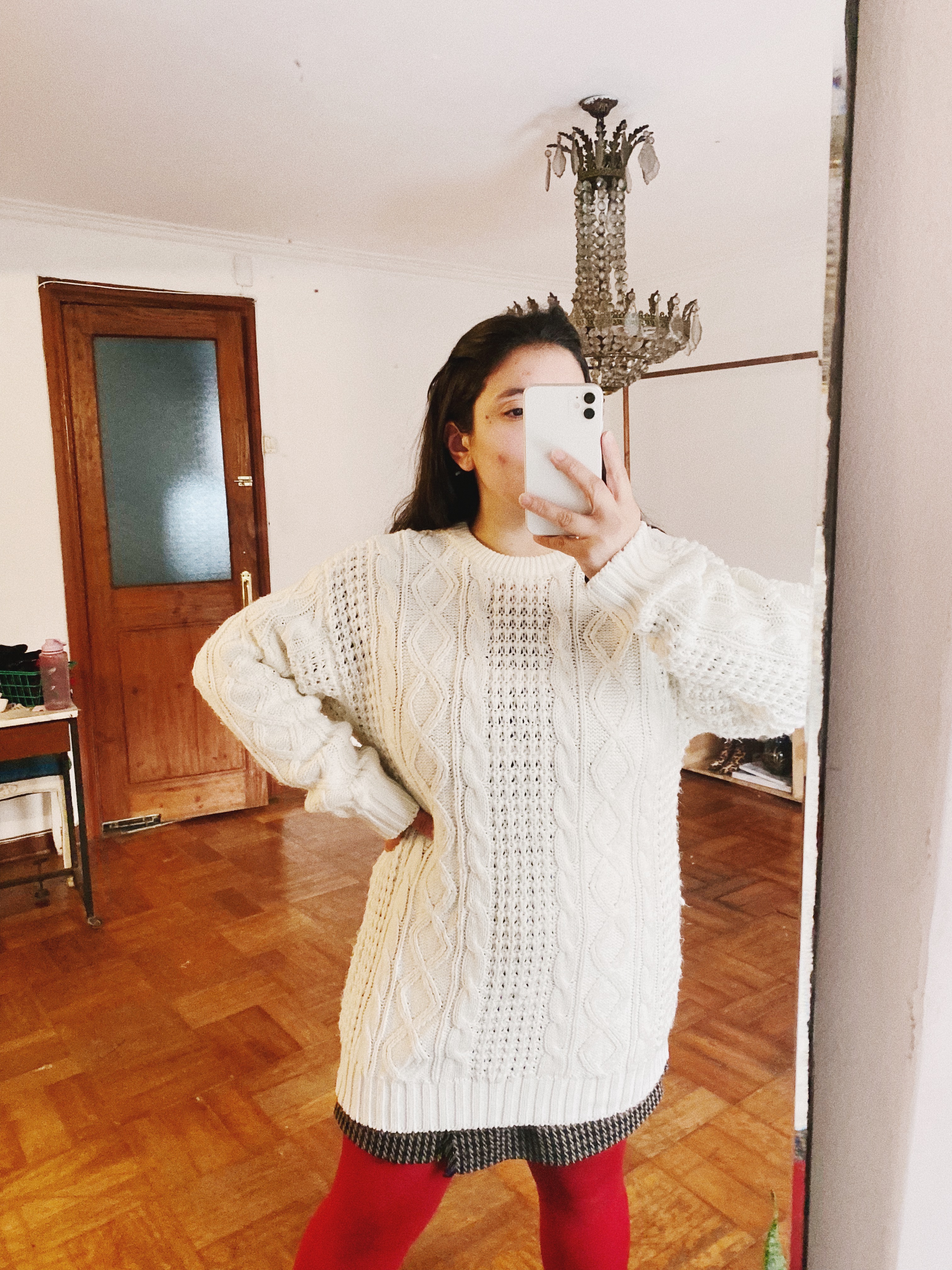 Sweater marfil vintage trenzado