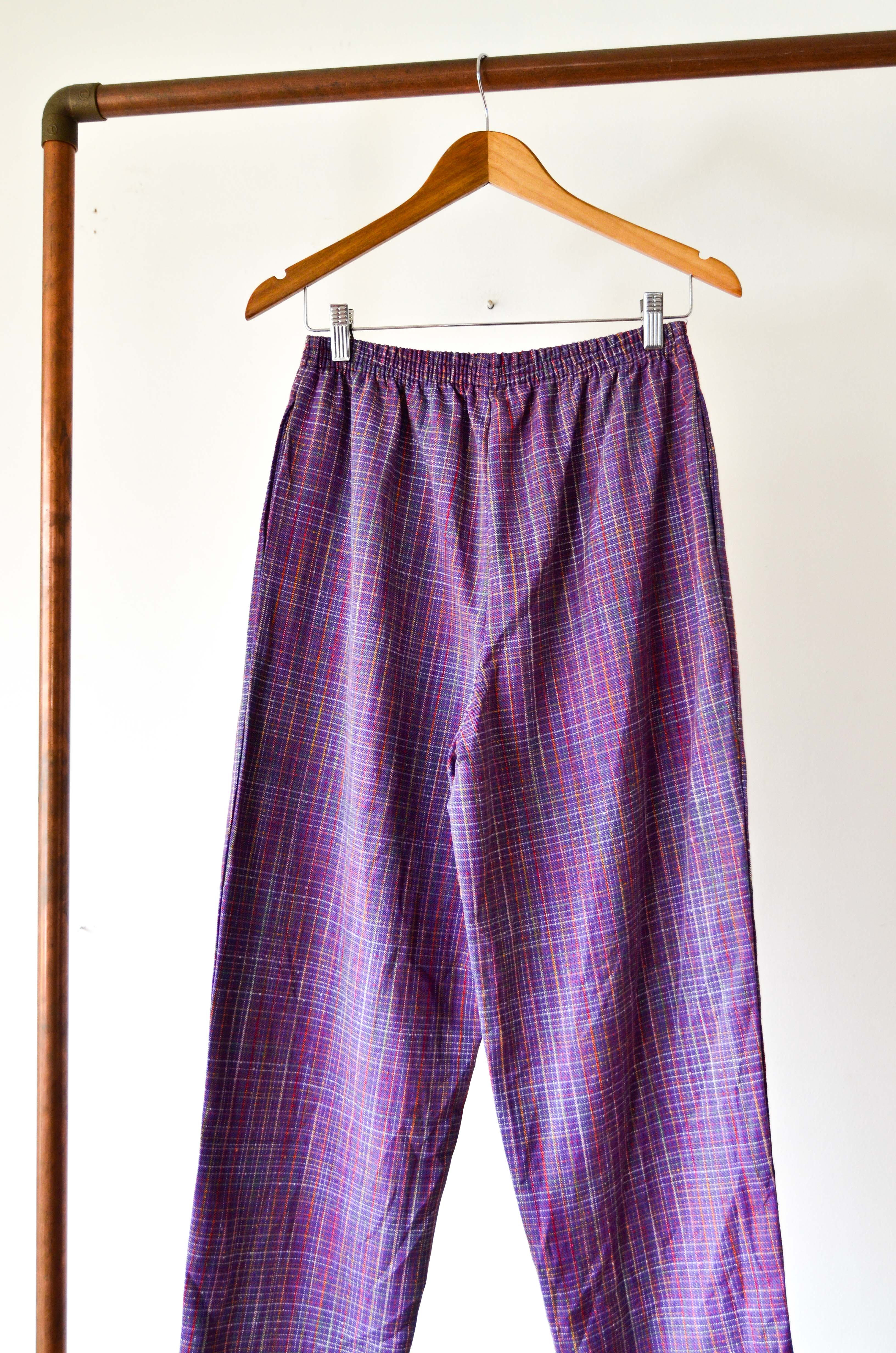 Pantalón purple tartán vintage