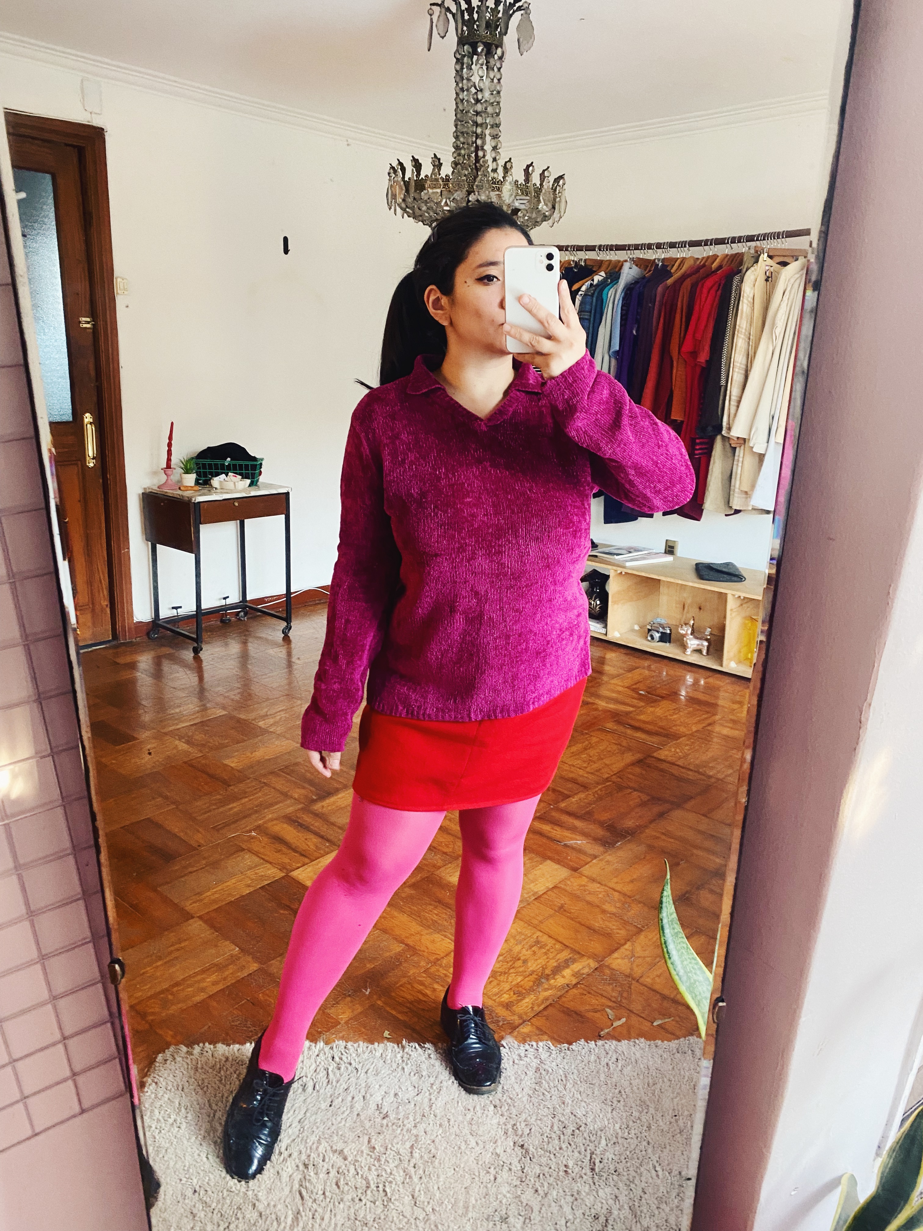 Sweater pink chenille