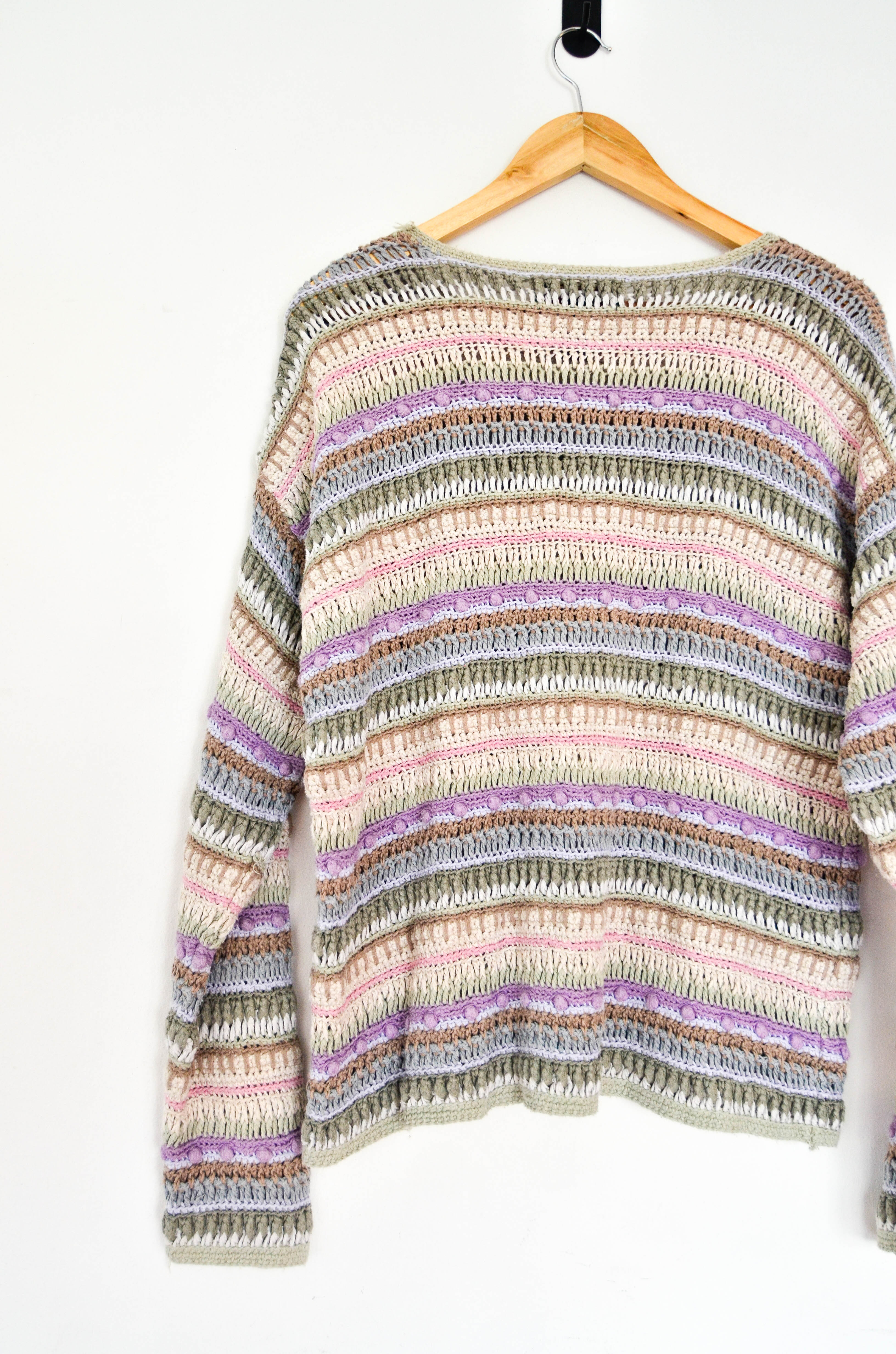 Sweater tejido rayado Y2K