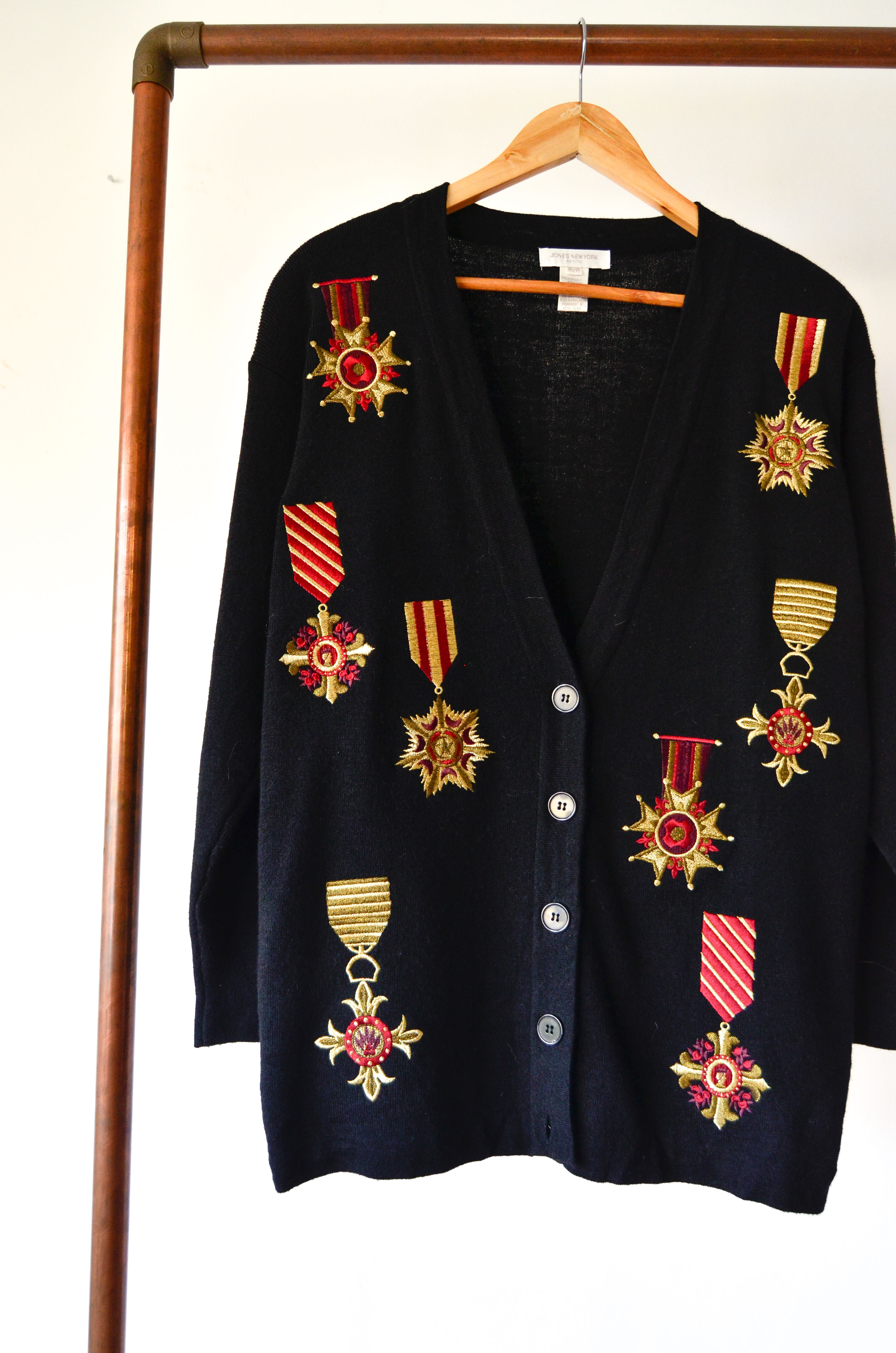 Cardigan lana vintage medallitas