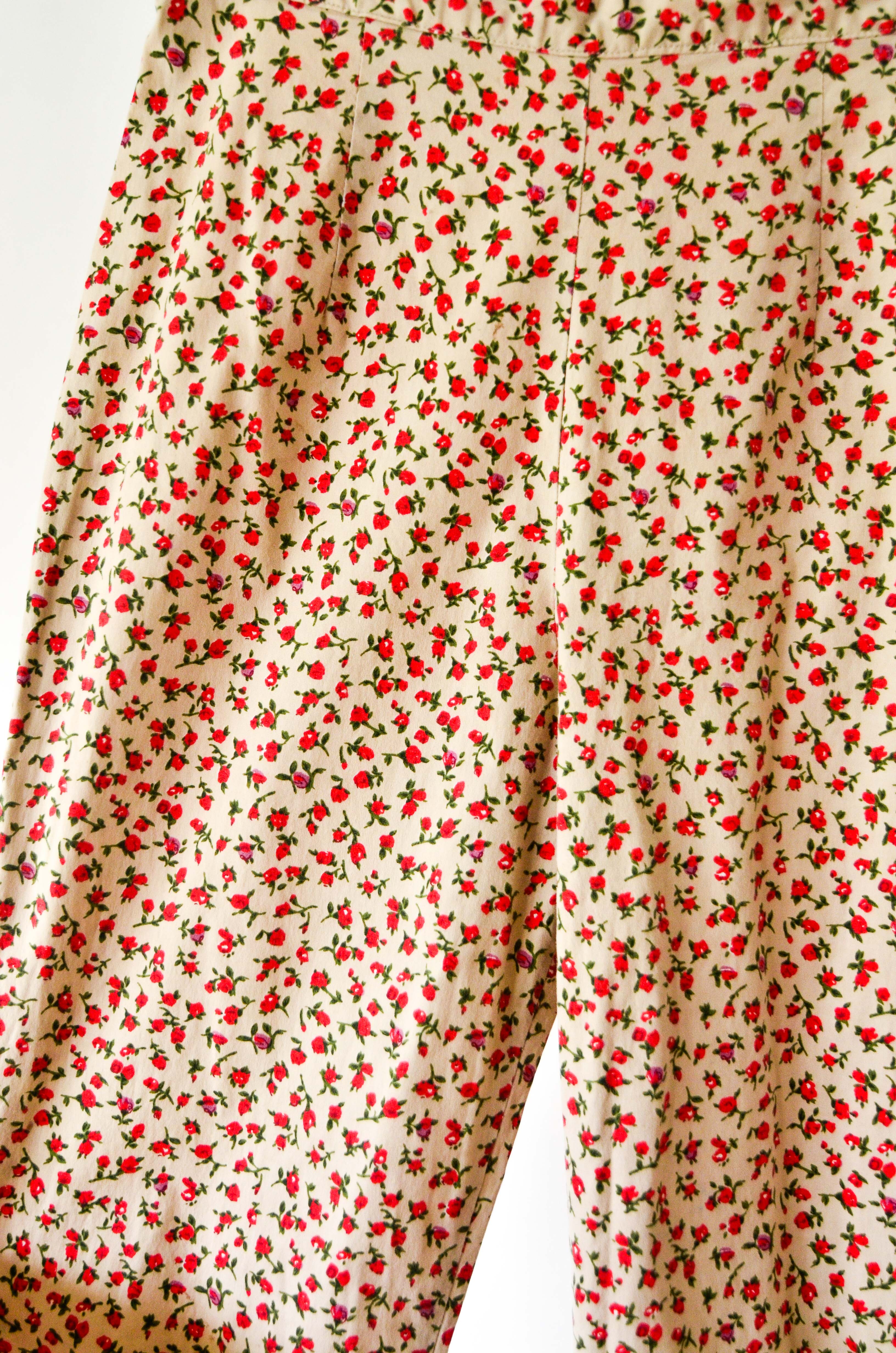 Pantalón capri floral vintage