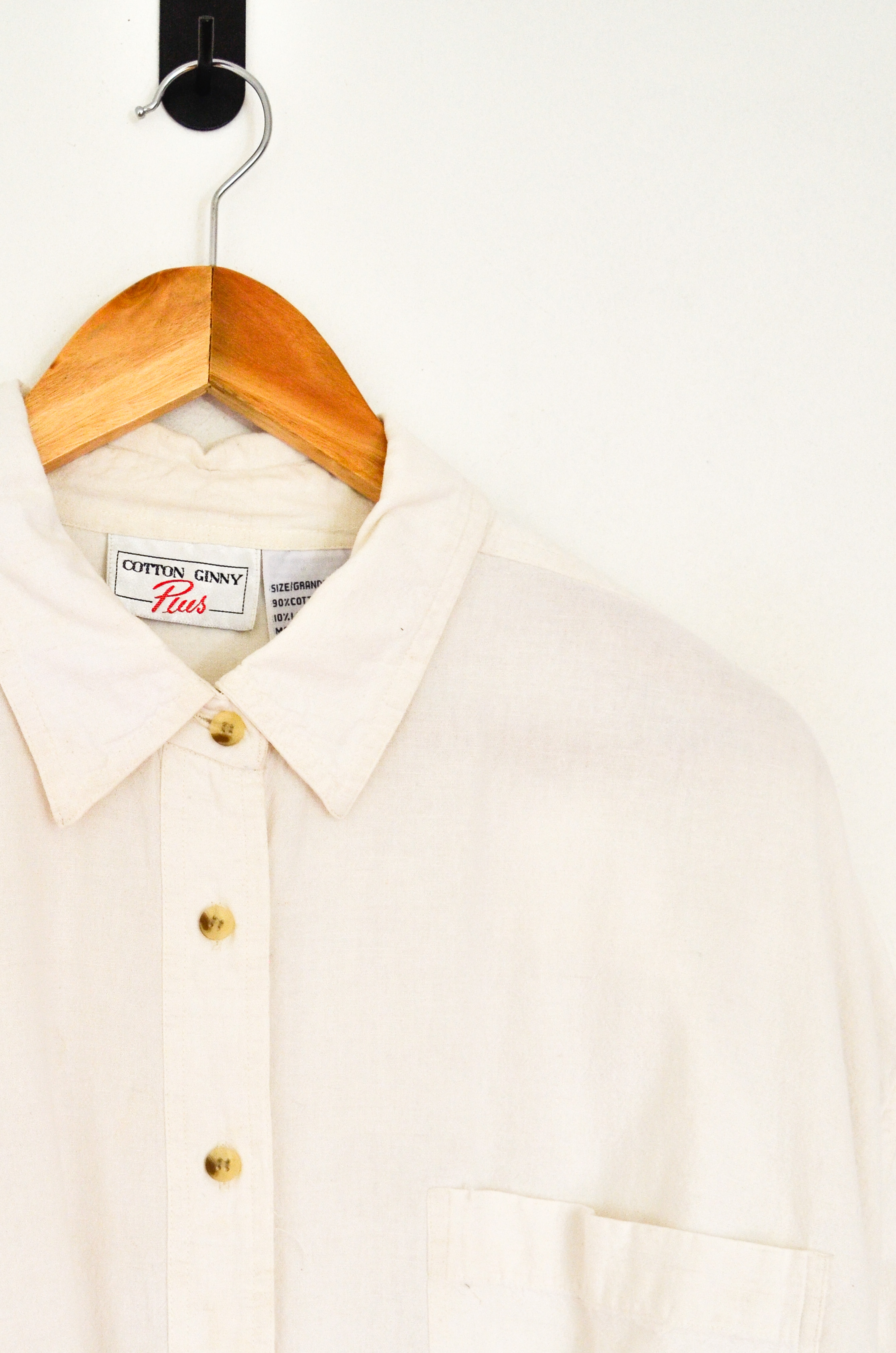 Camisa blanca vintage cotton lino