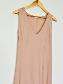 Maxi vestido nude