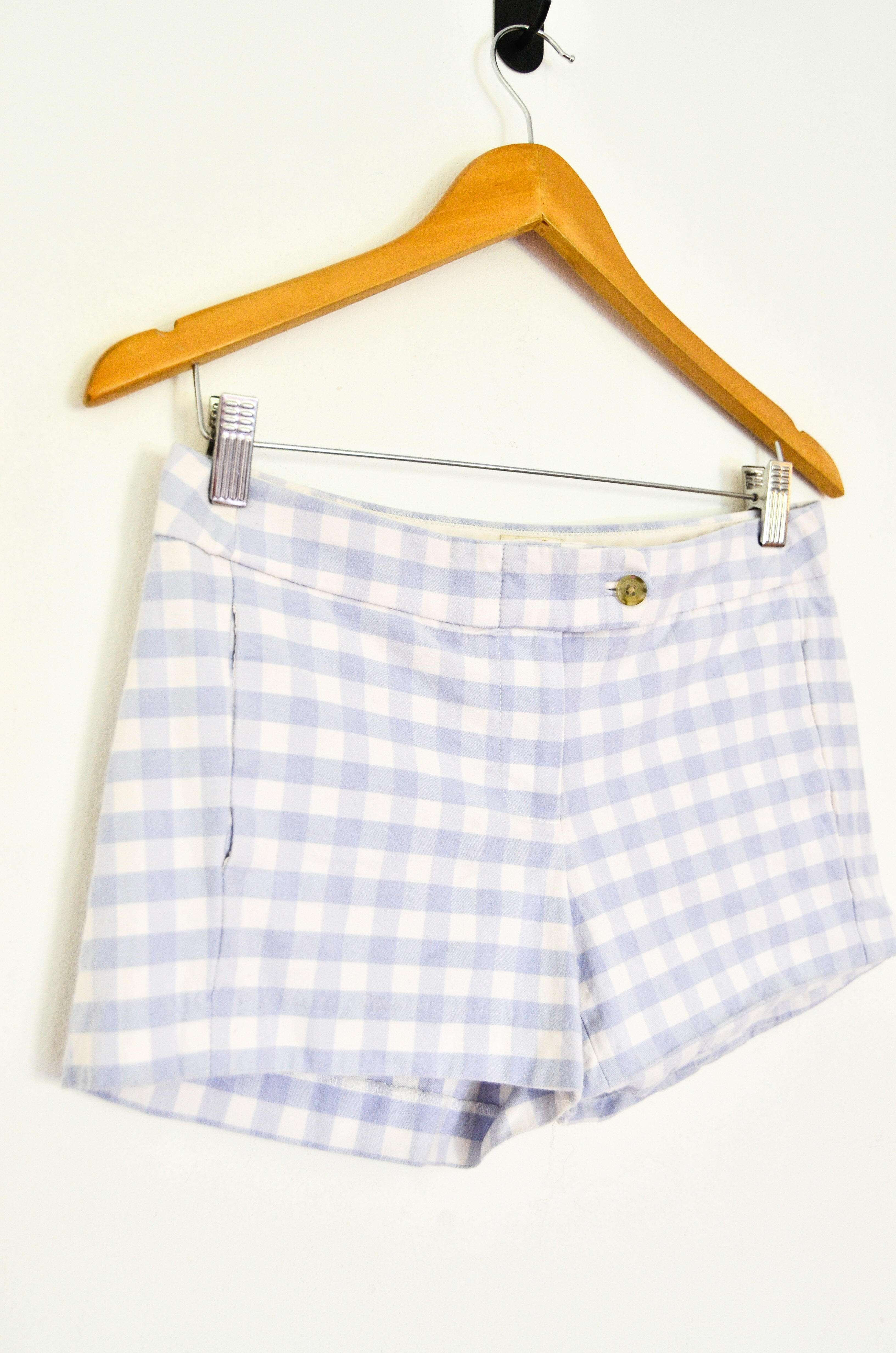 Short gingham celeste