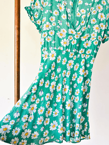 Vestido green floral spring