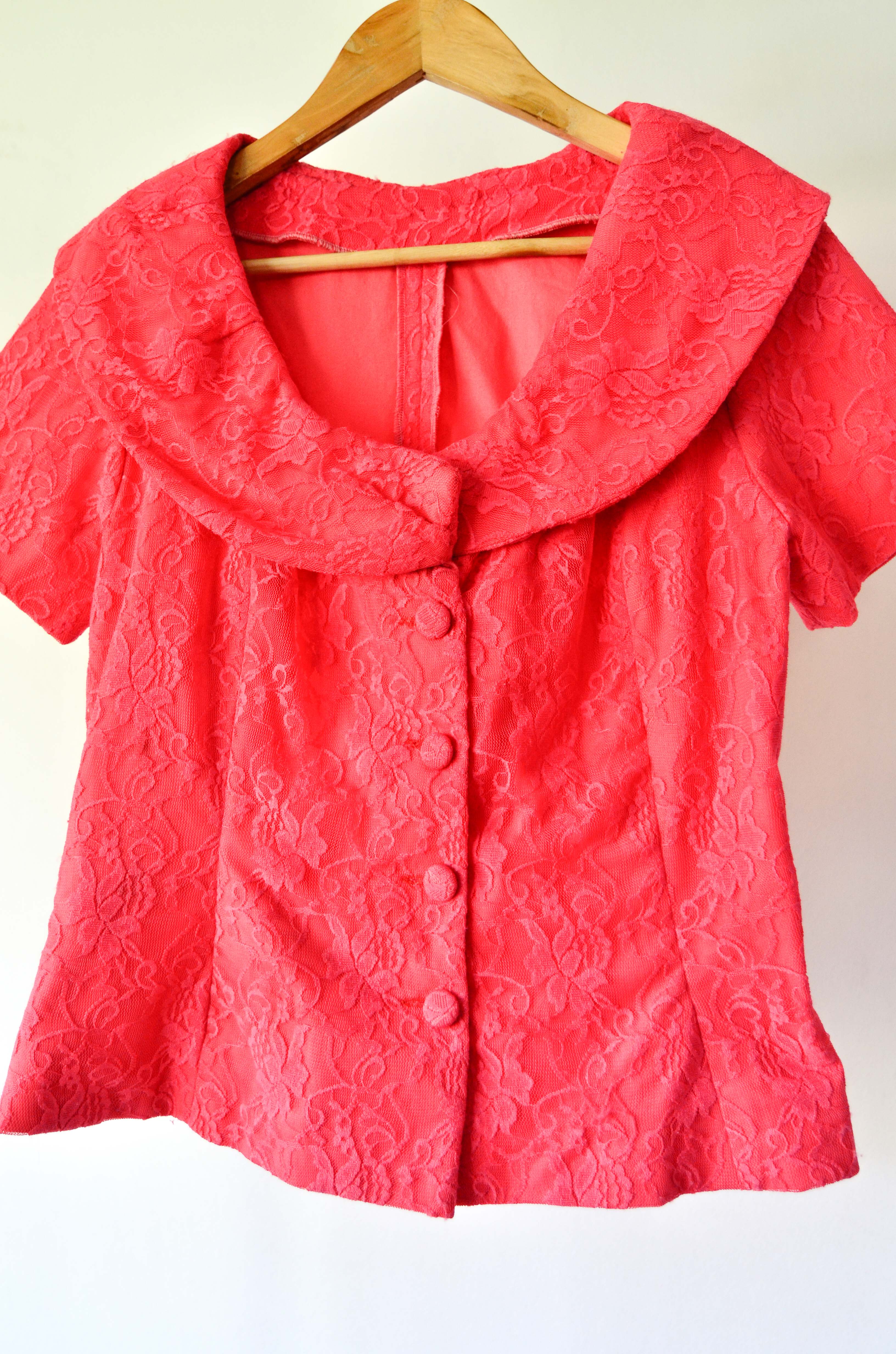 Chaqueta encaje coral vintage