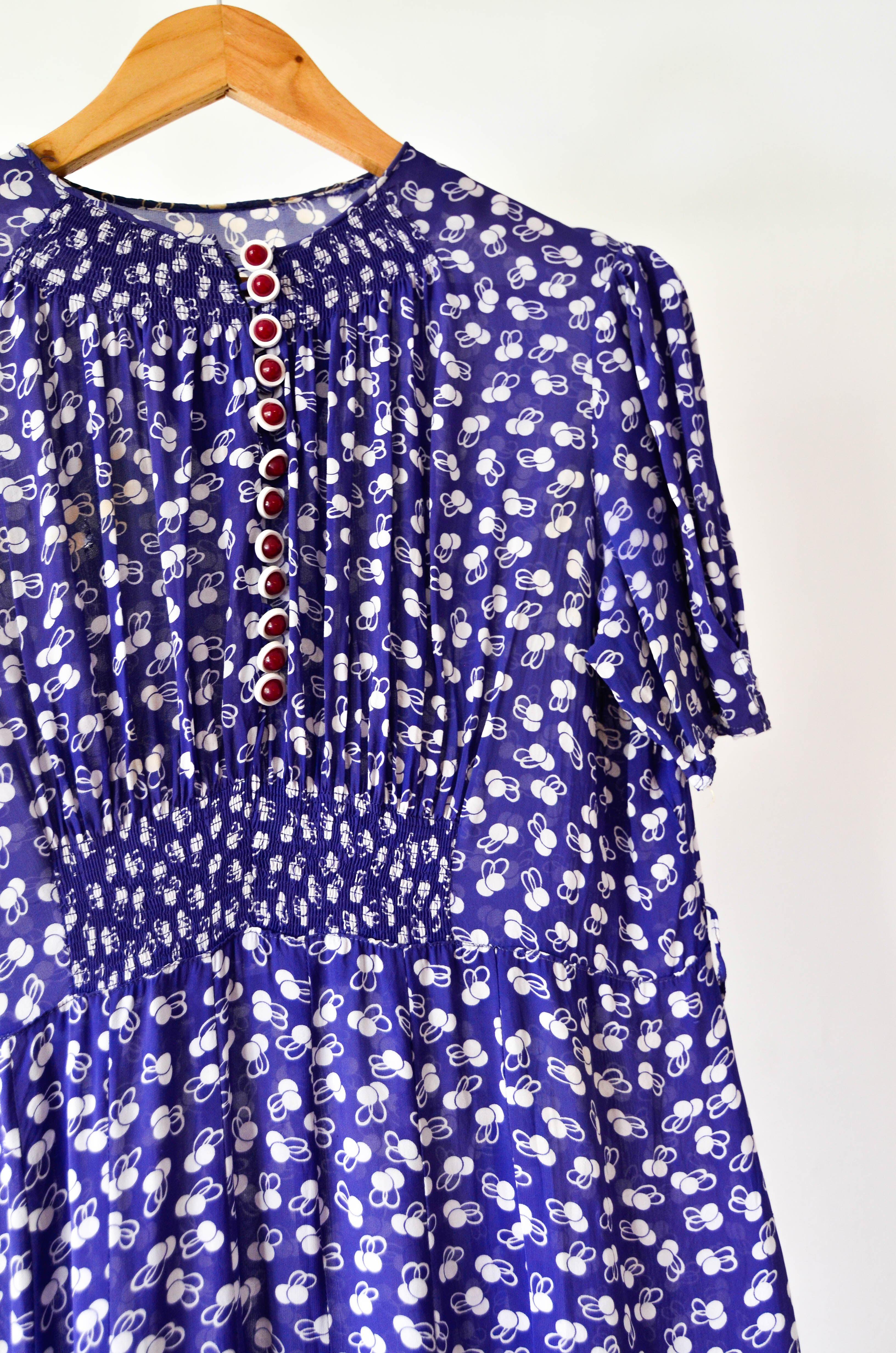 Vestido azulino dots vintage 