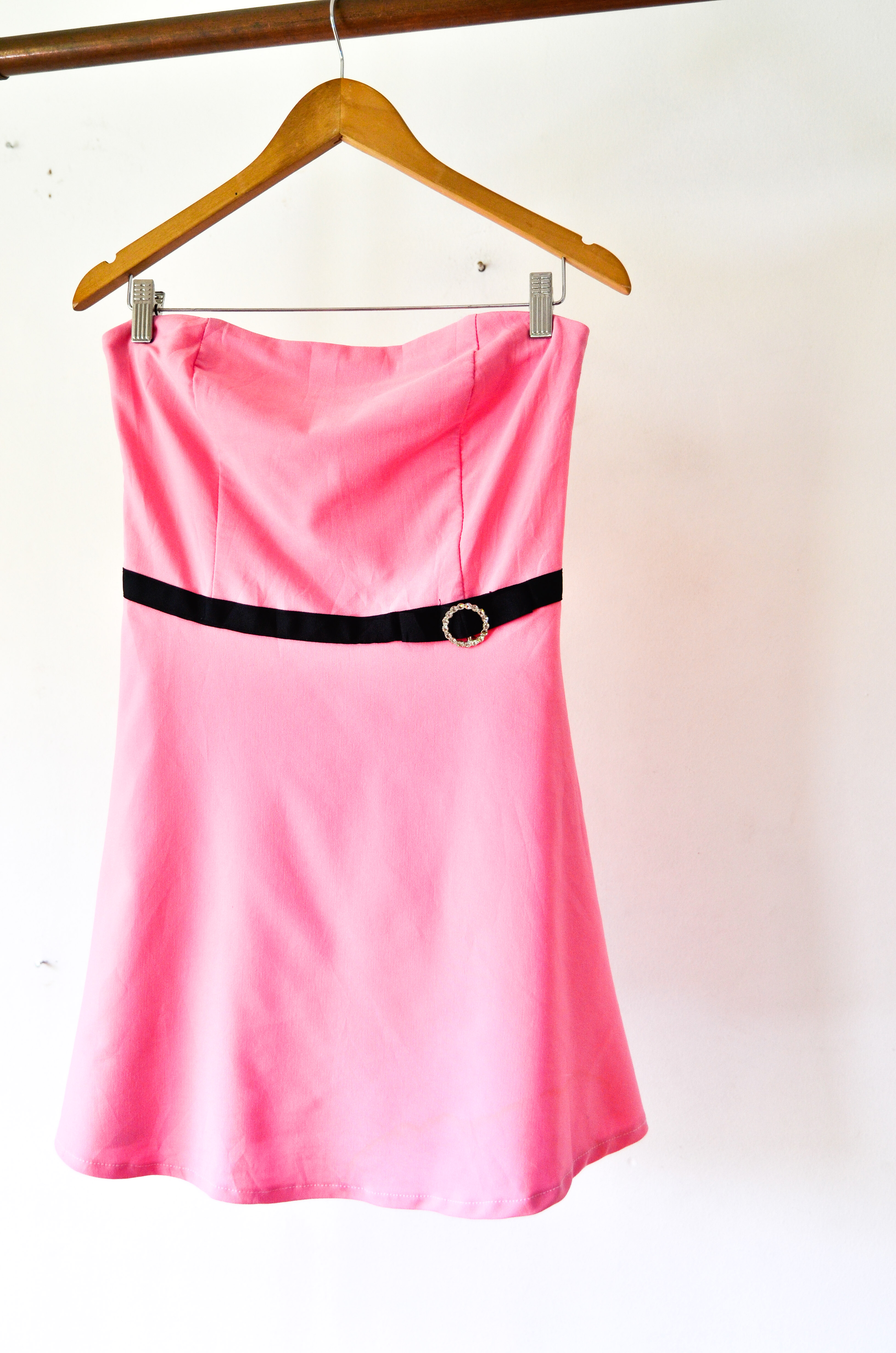 Vestido pink strapless