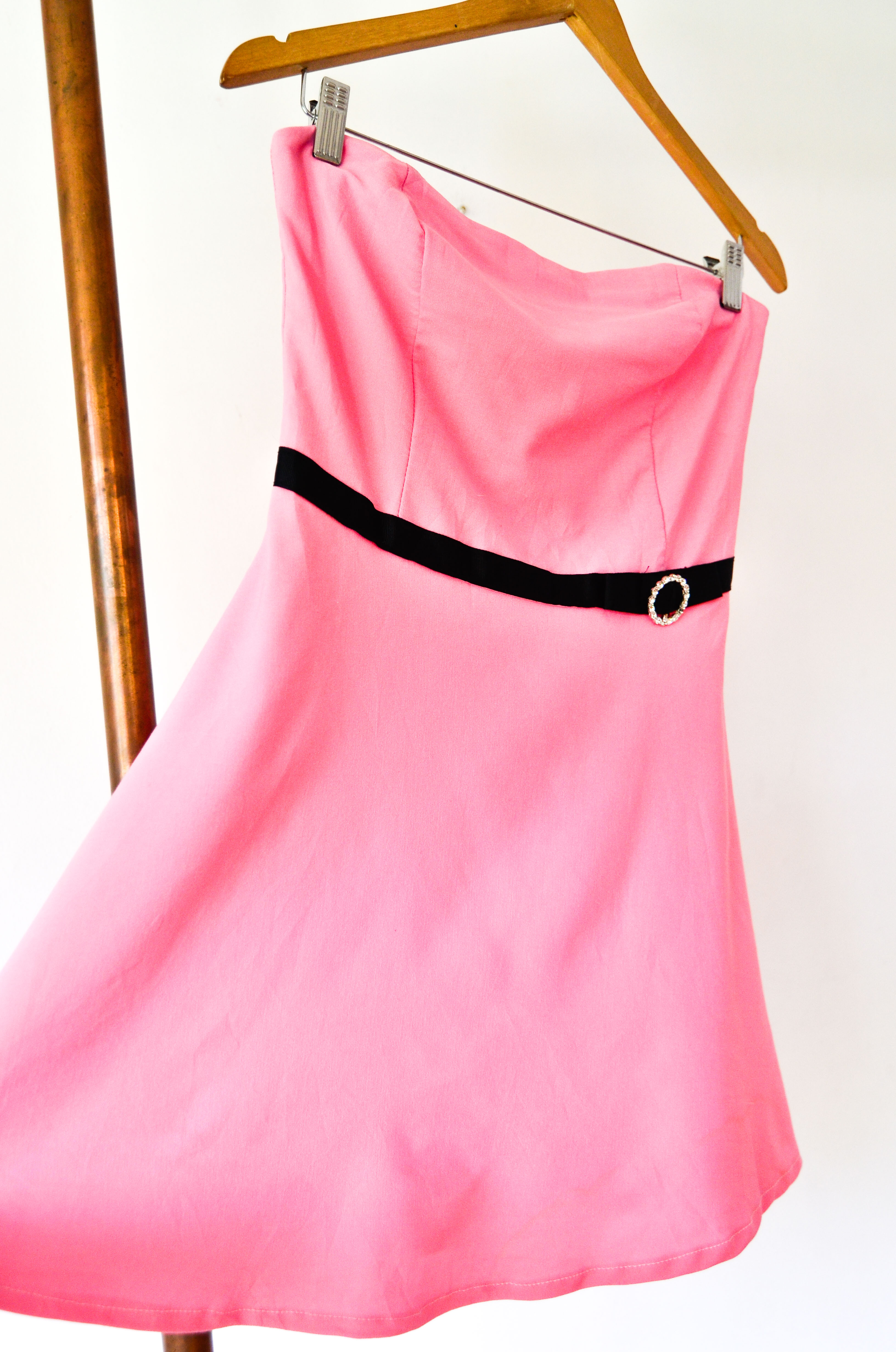 Vestido pink strapless