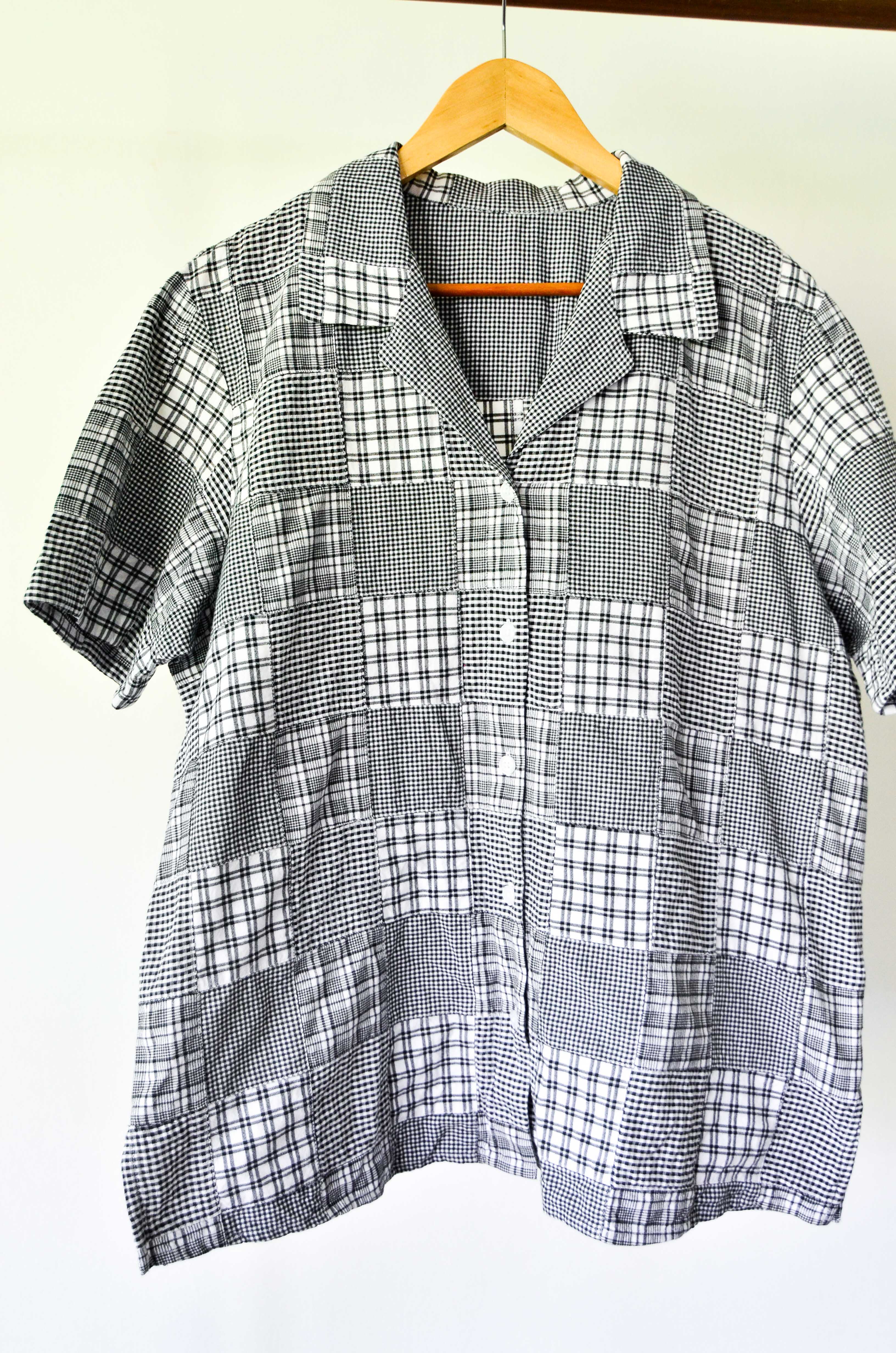 Camisa gingham patchwork