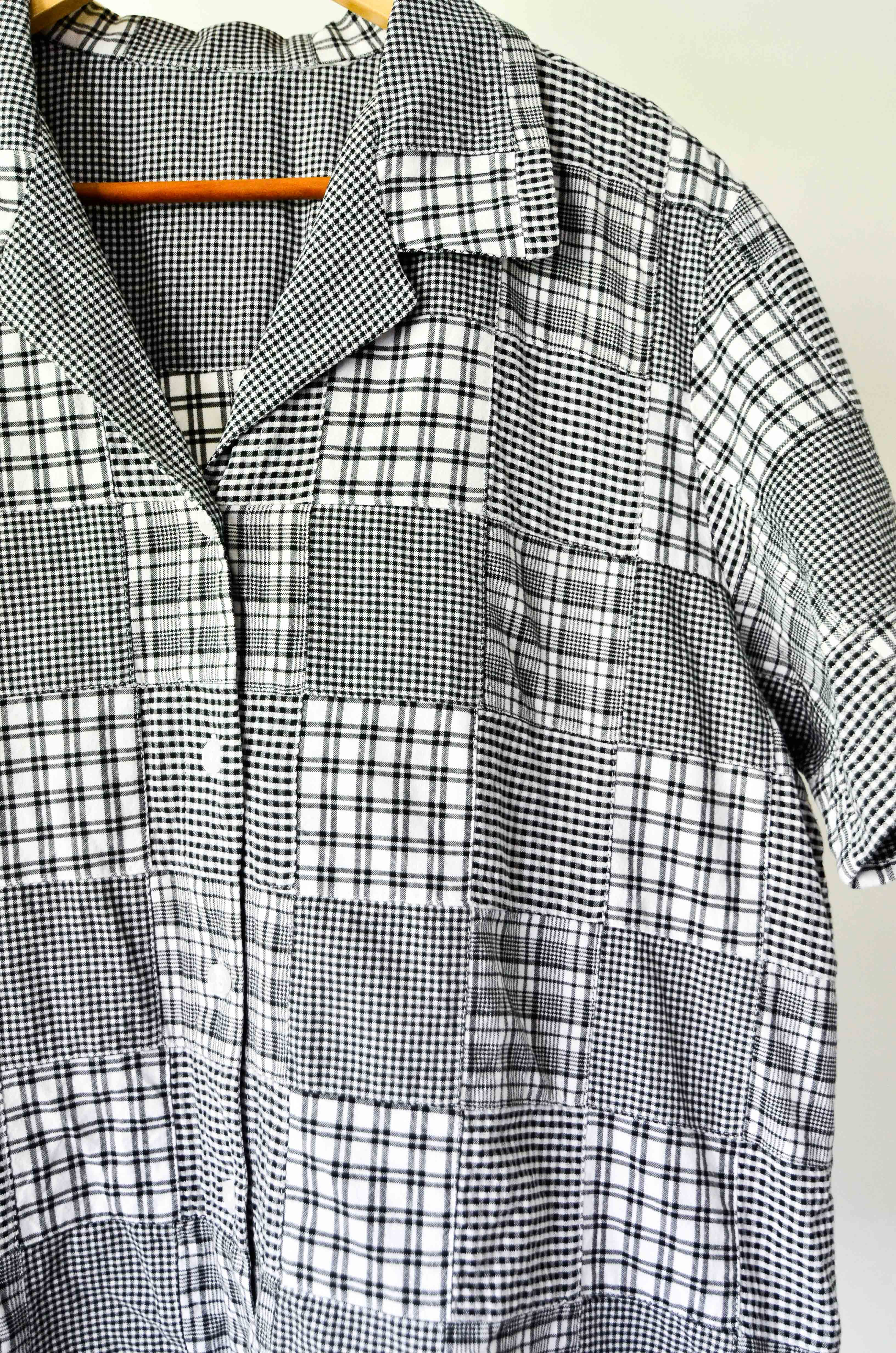 Camisa gingham patchwork