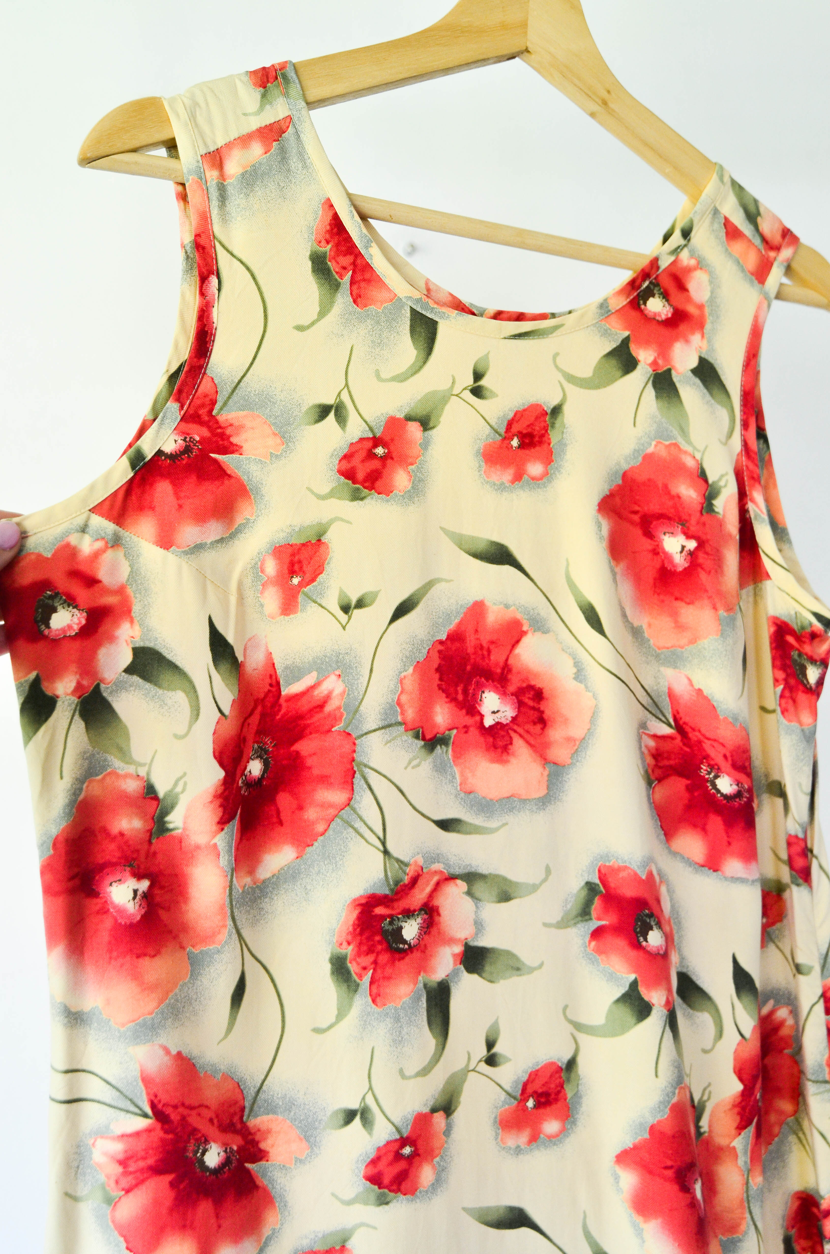 Maxi vestido floral 90s seda