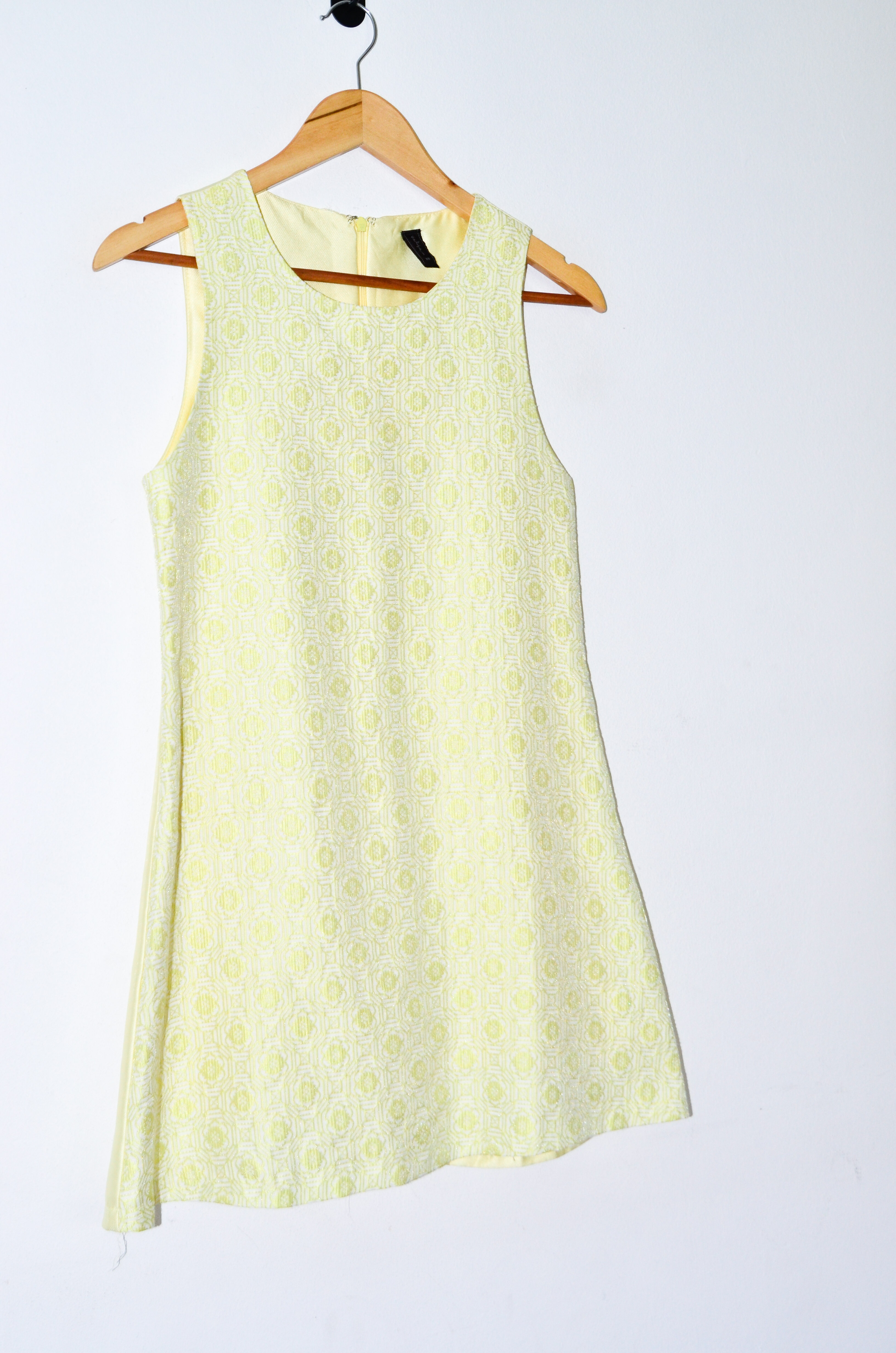 Vestido yellow brocato retro