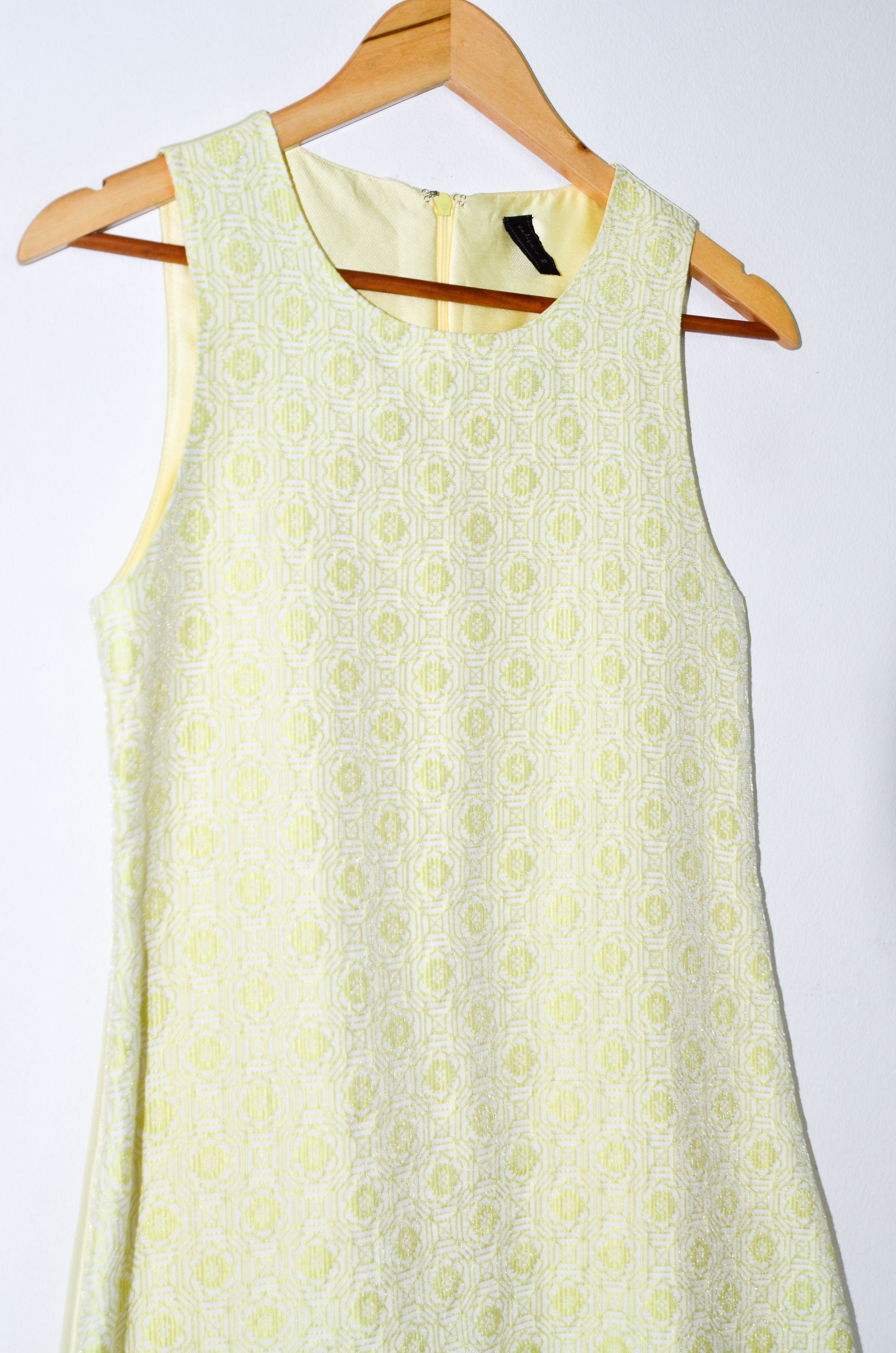 Vestido yellow brocato retro