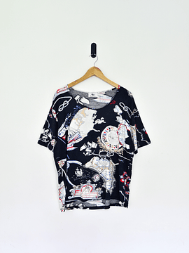 Polera navy print