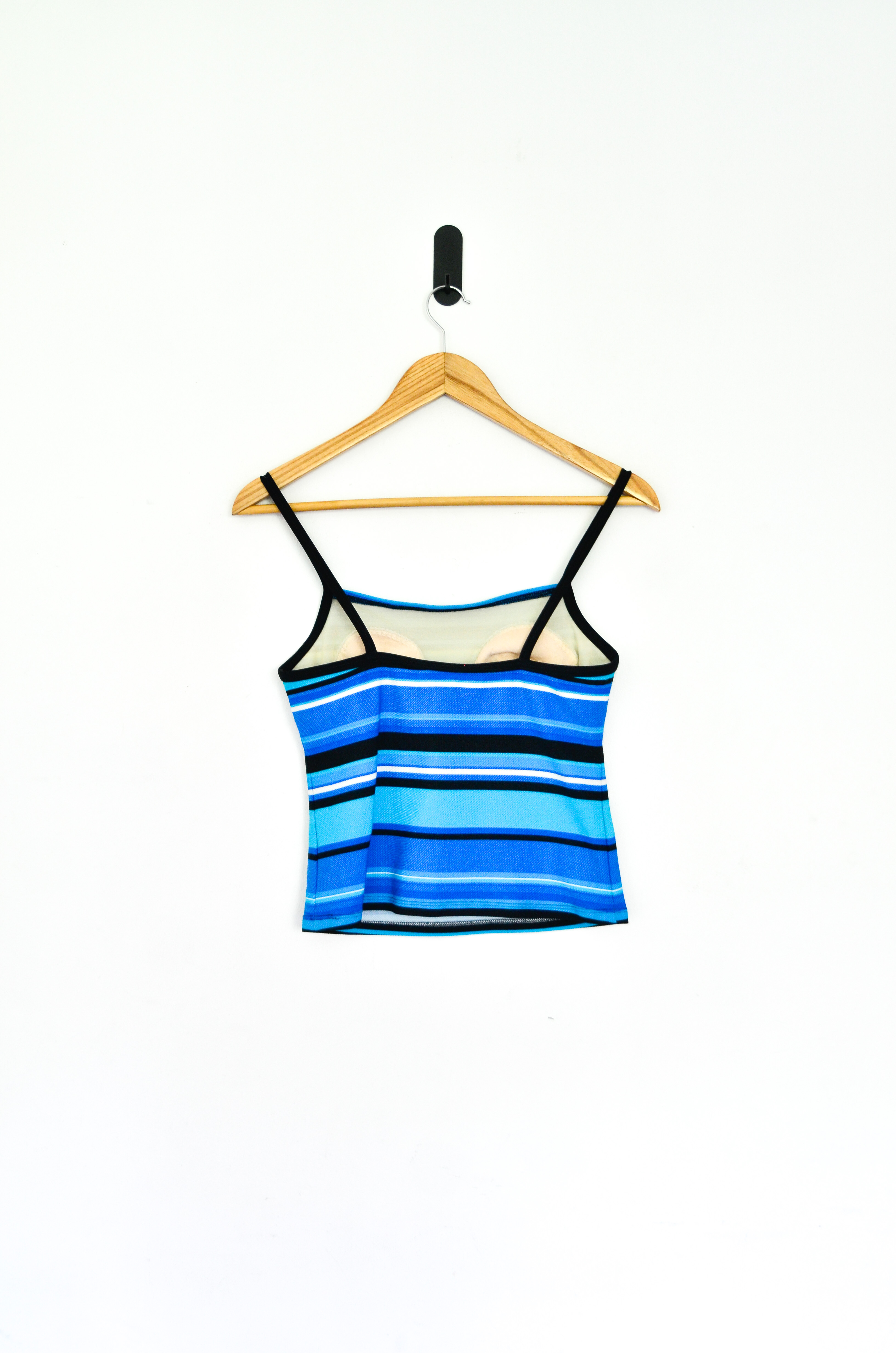 Top azulino rayado beachwear