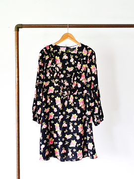 Vestido negro floral spring