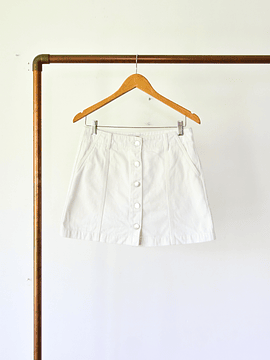 Mini falda white denim