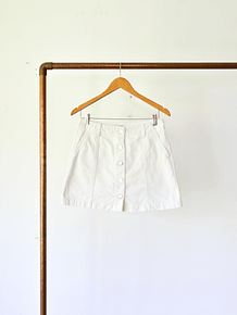 Mini falda white denim
