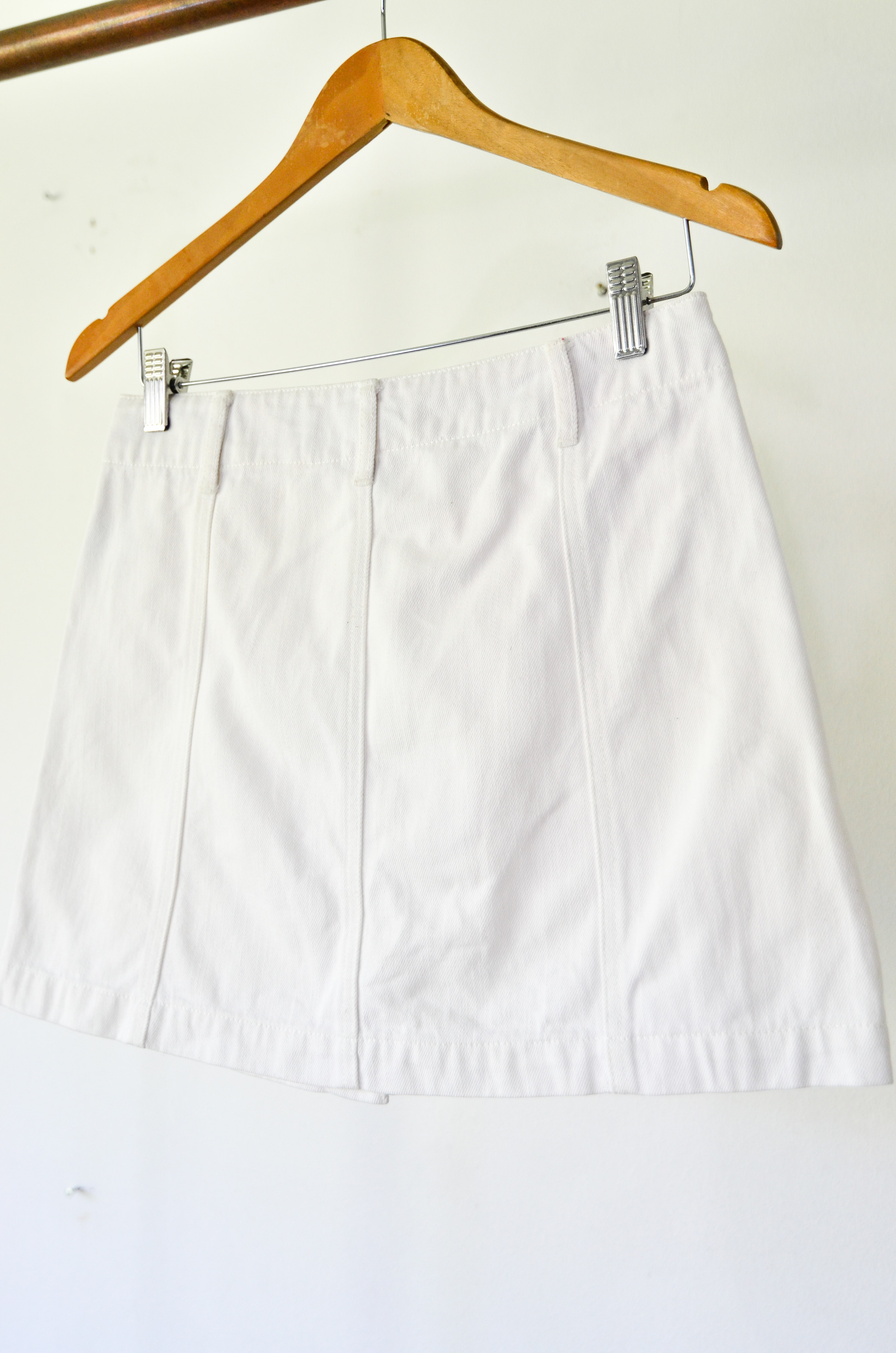 Mini falda white denim