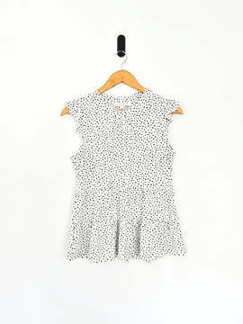 Top blanco polka dots