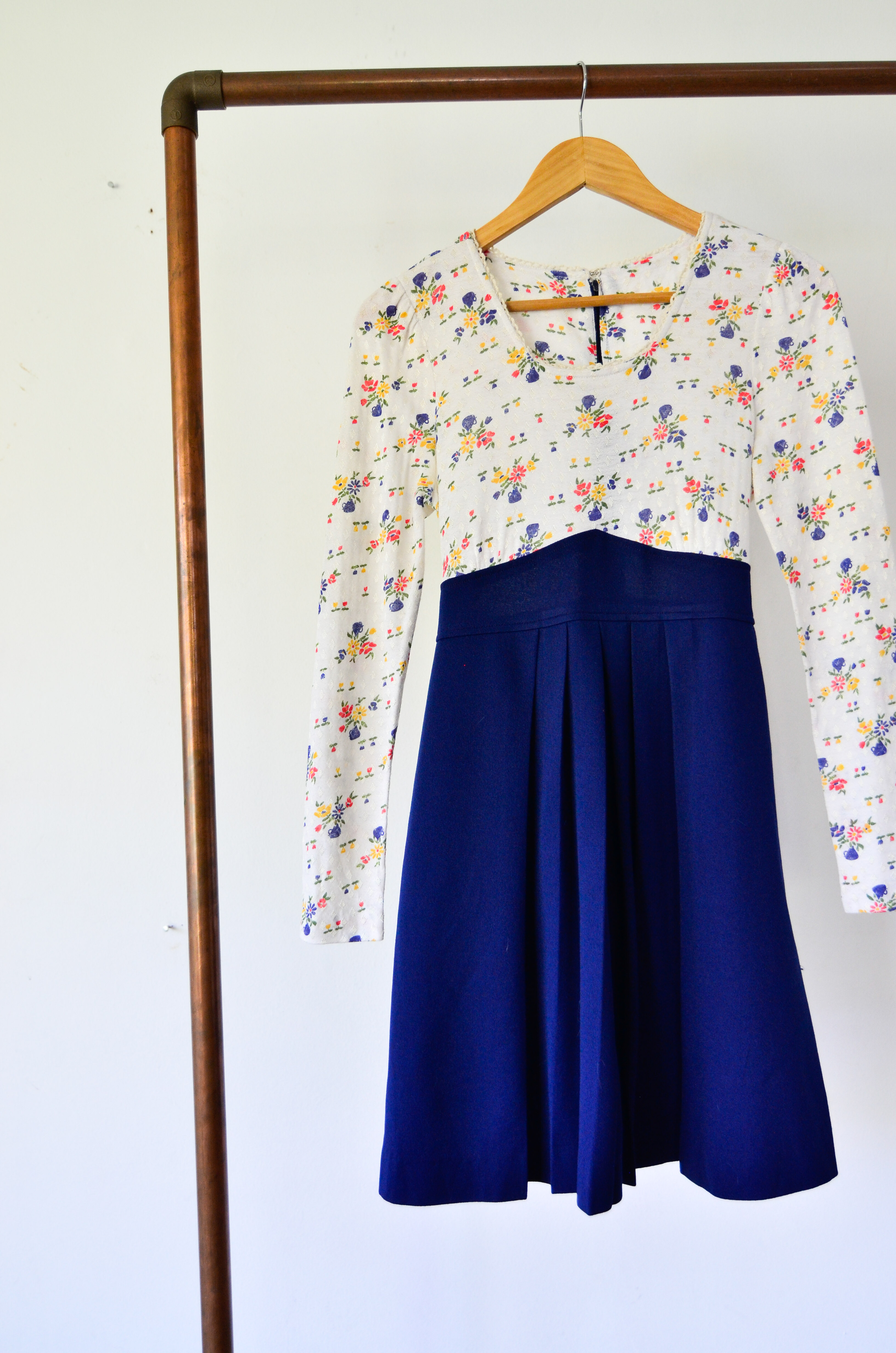 Vestido navy late 70s