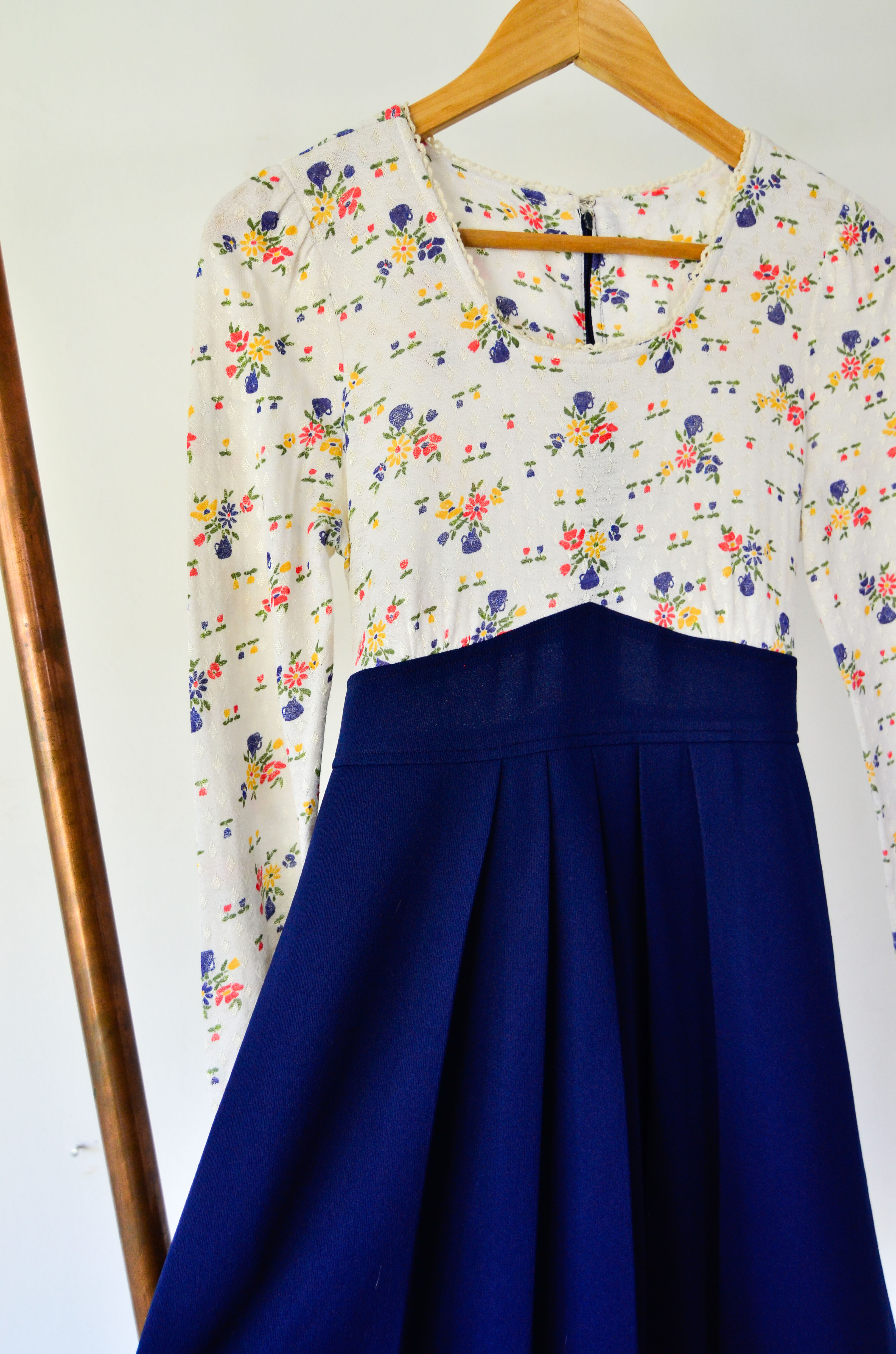 Vestido navy late 70s