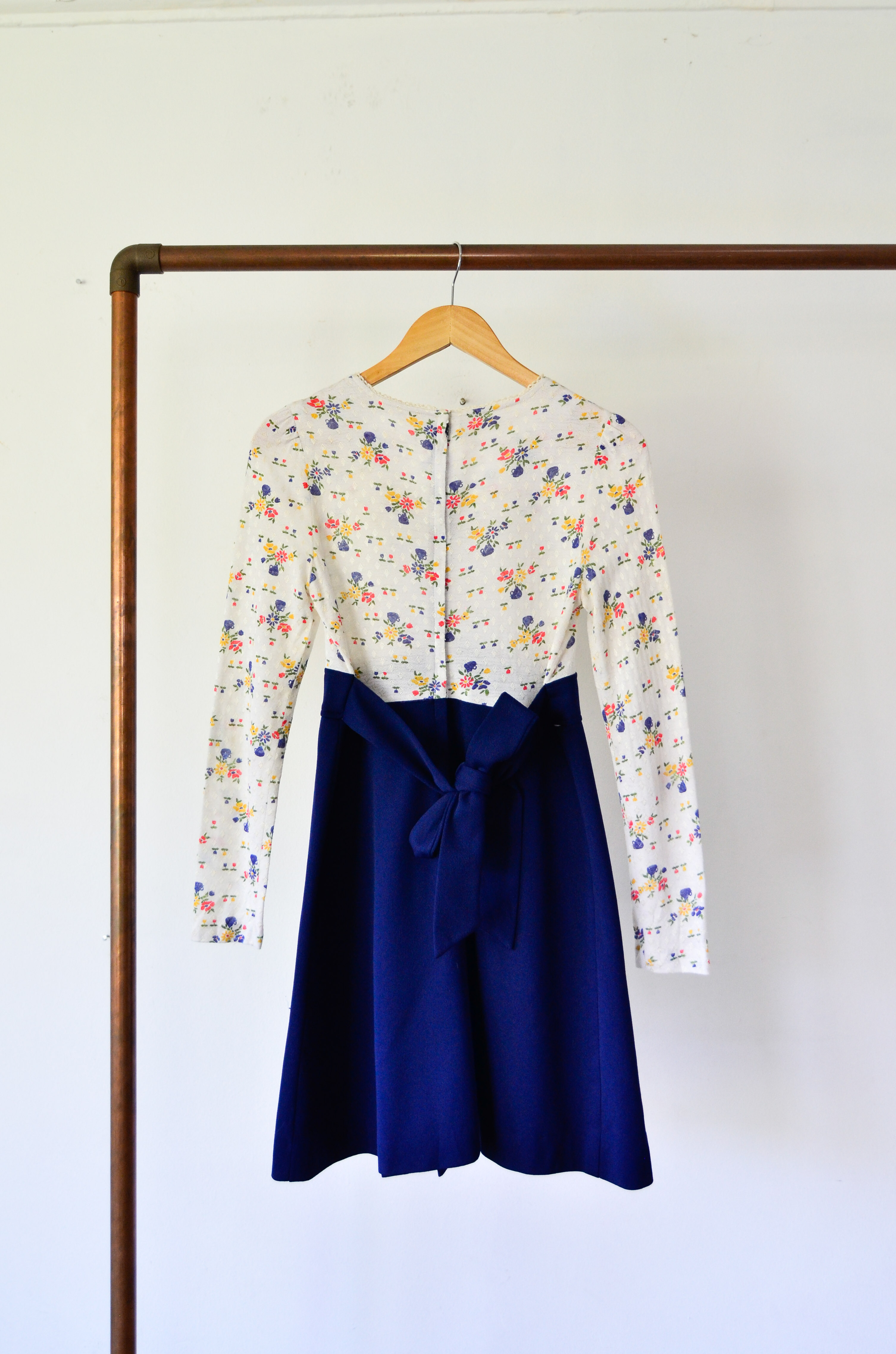 Vestido navy late 70s