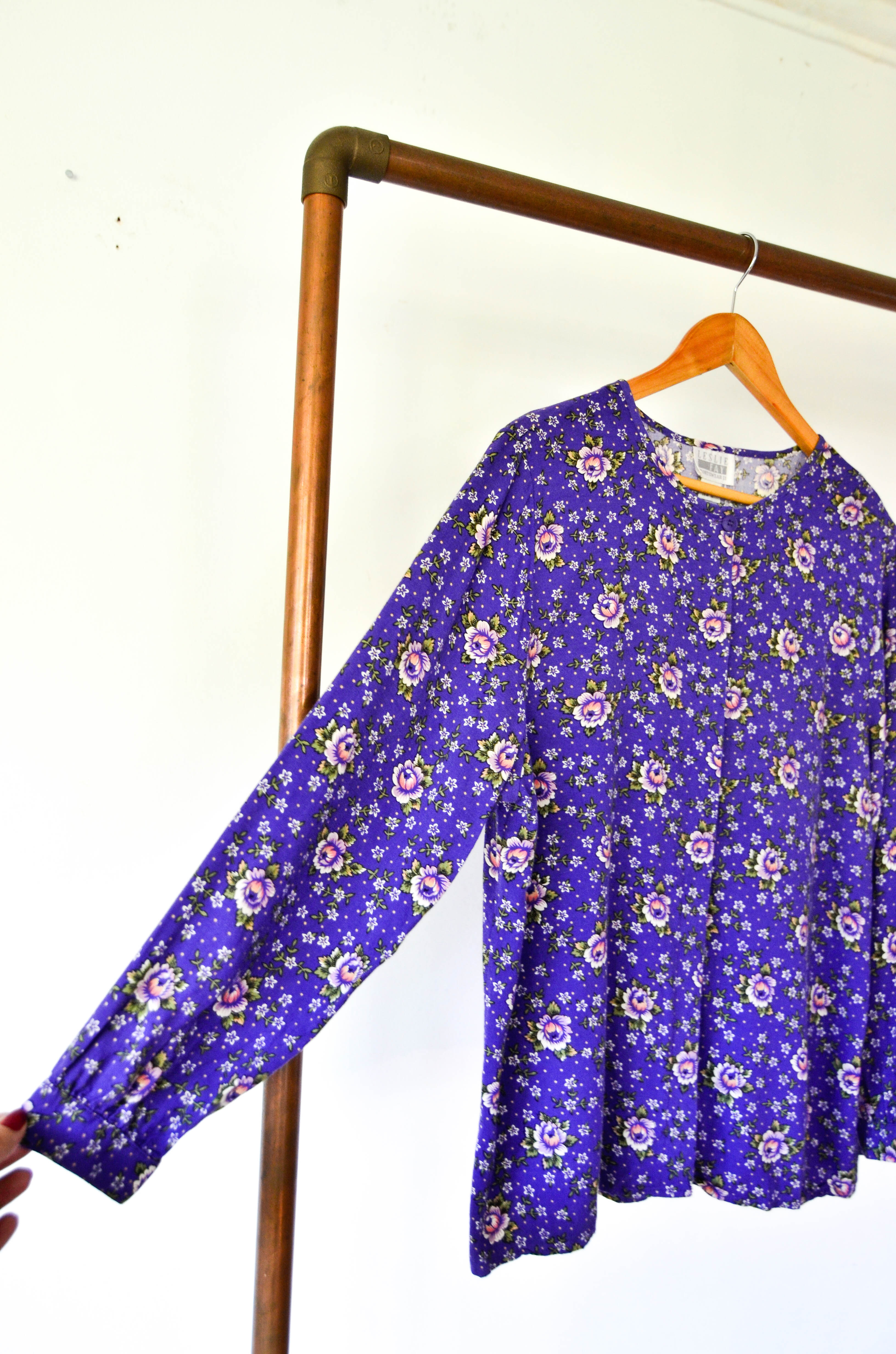 Blusa morada 80s floral