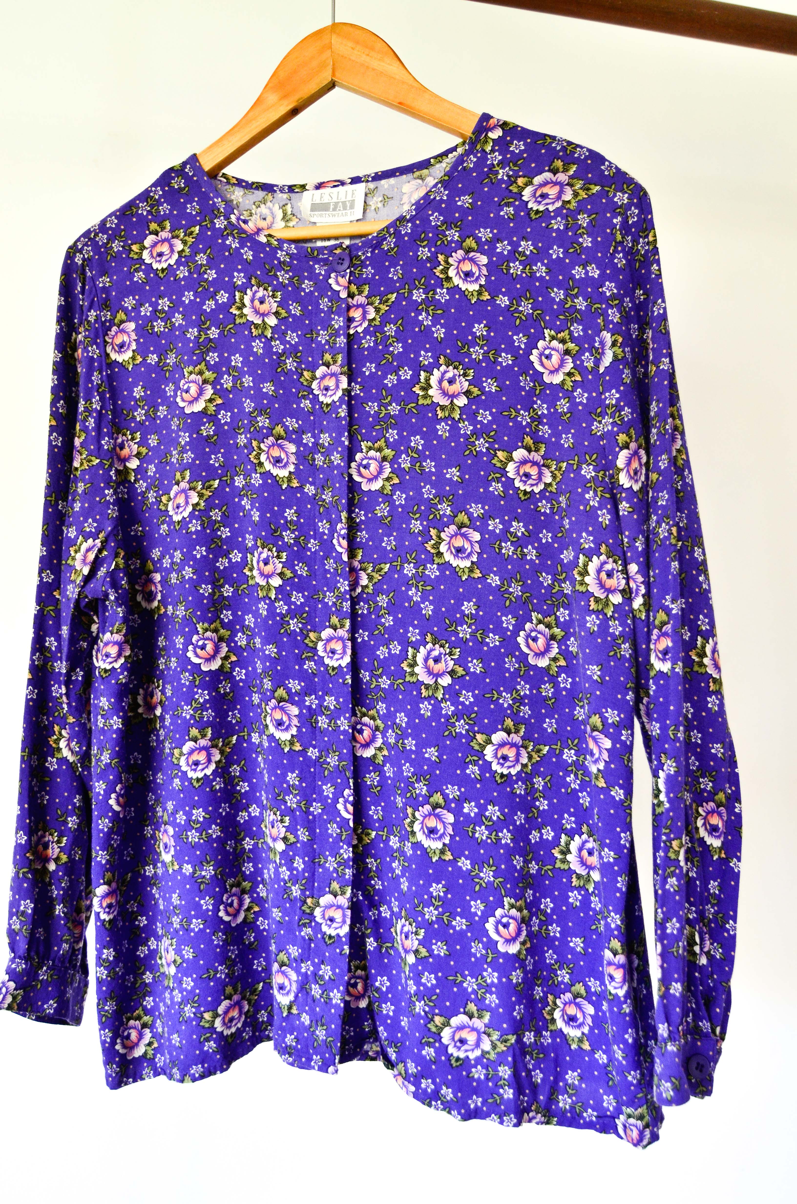 Blusa morada 80s floral