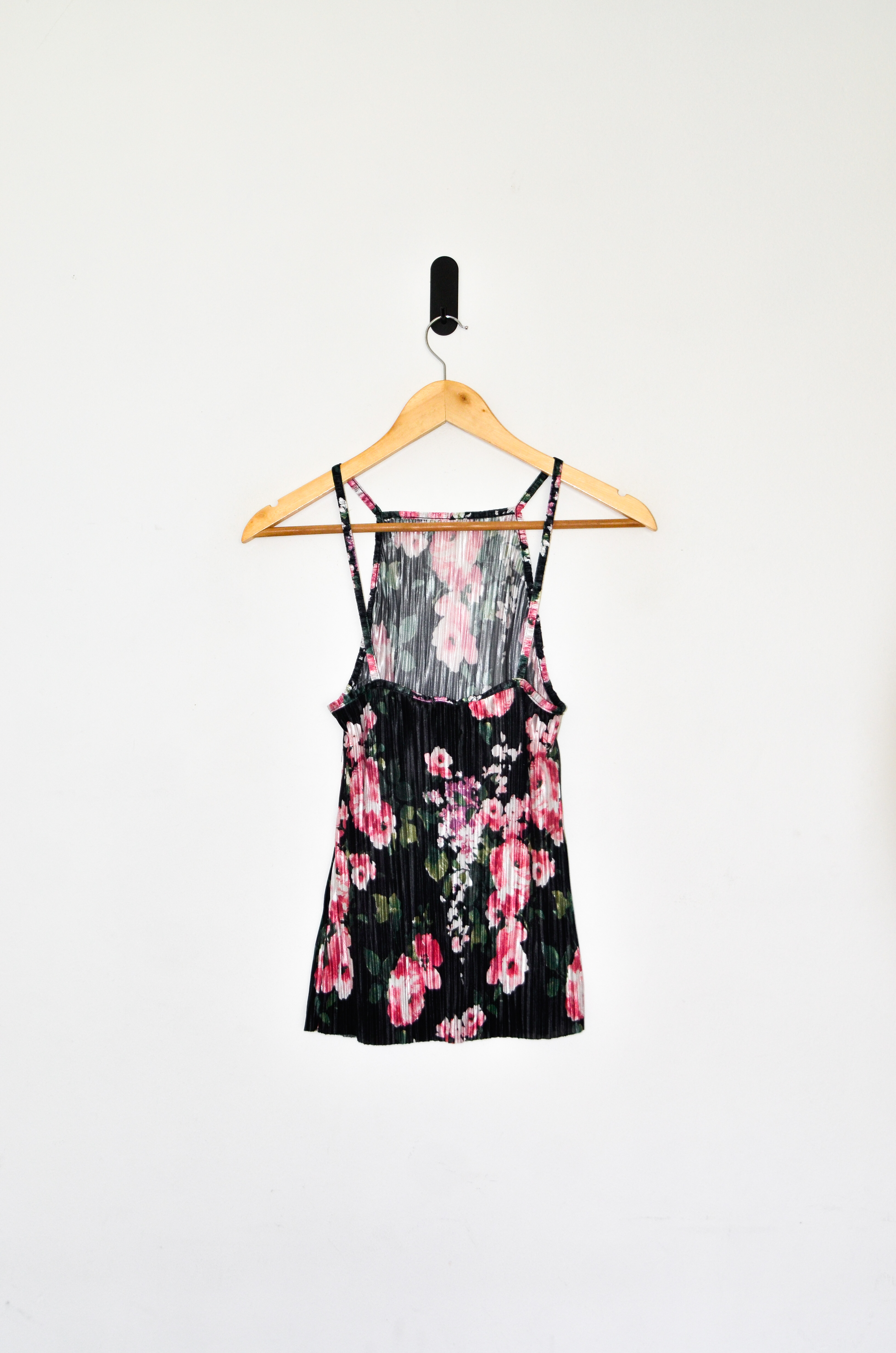 Top plisé floral halter