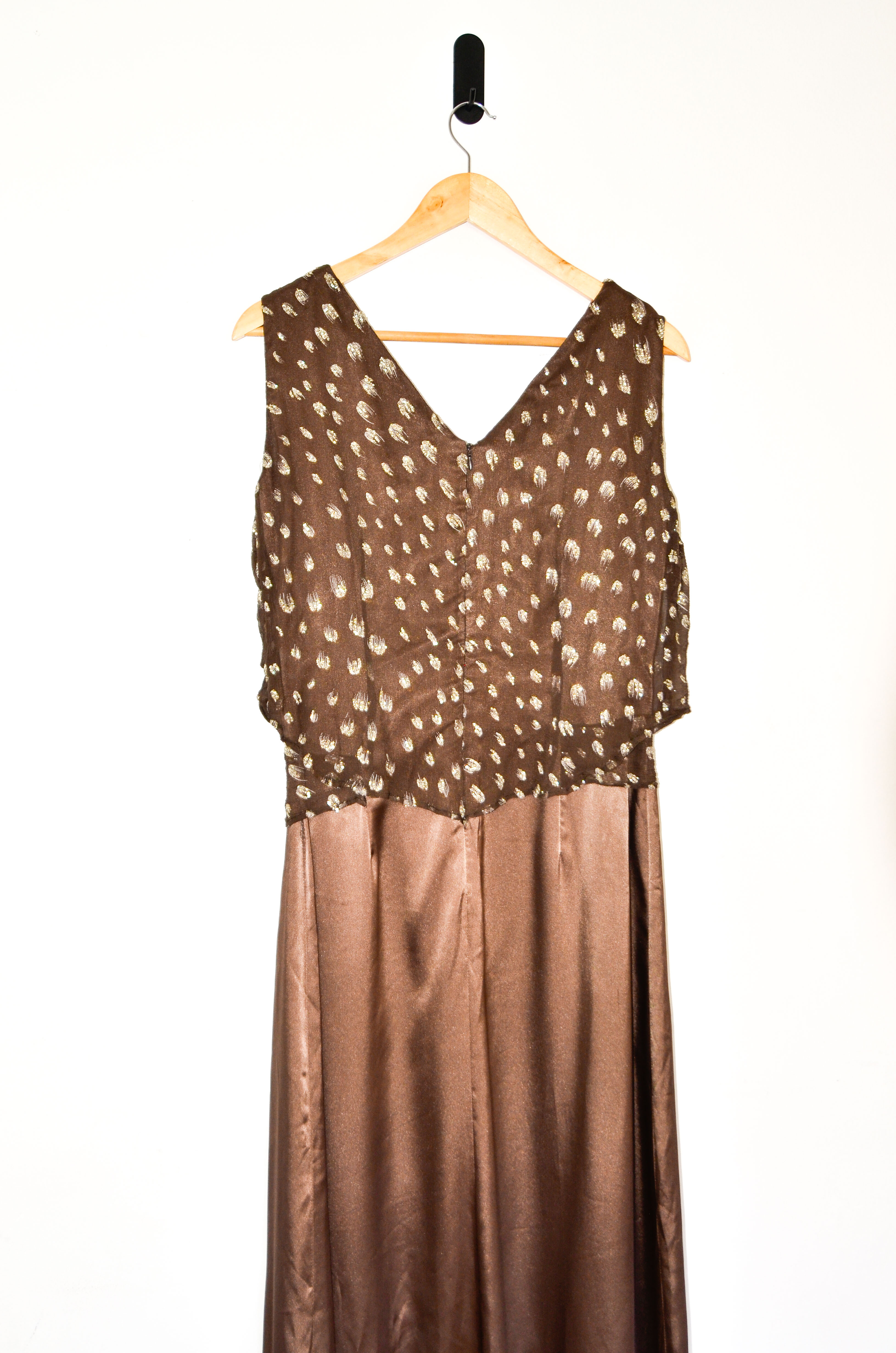 Maxi vestido café party dots