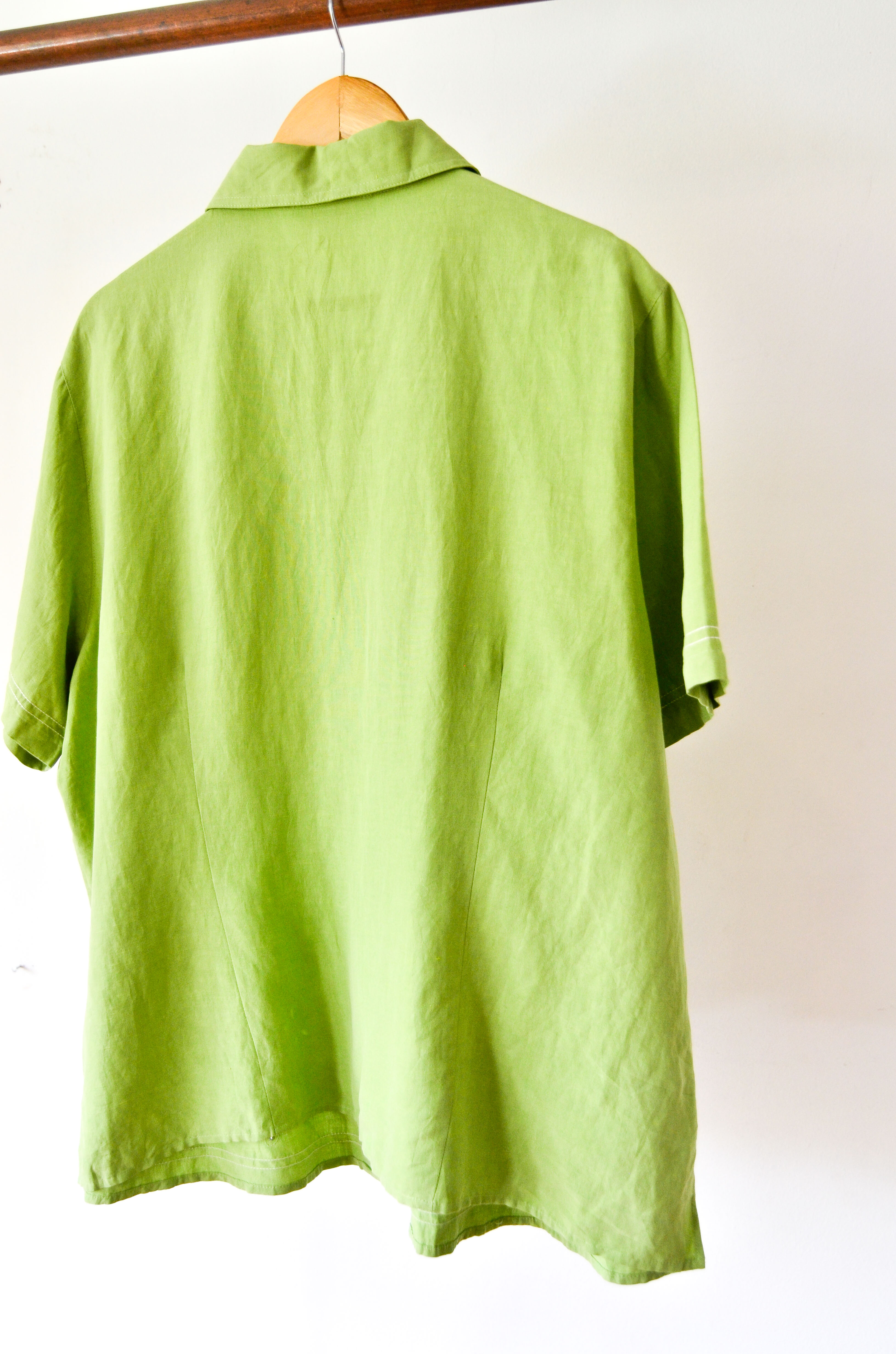 Camisa green seda y lino