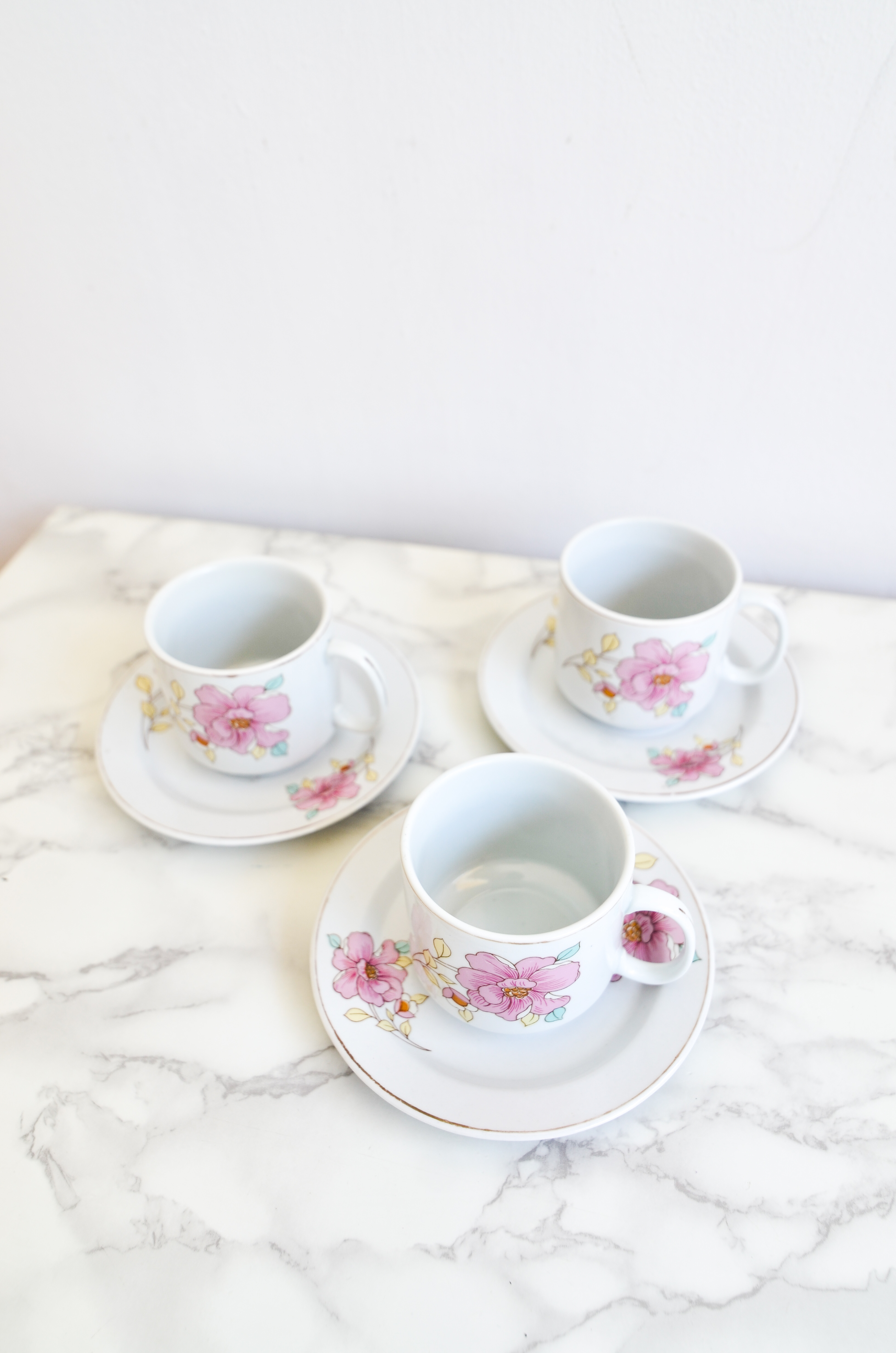 Set tazas té floral 