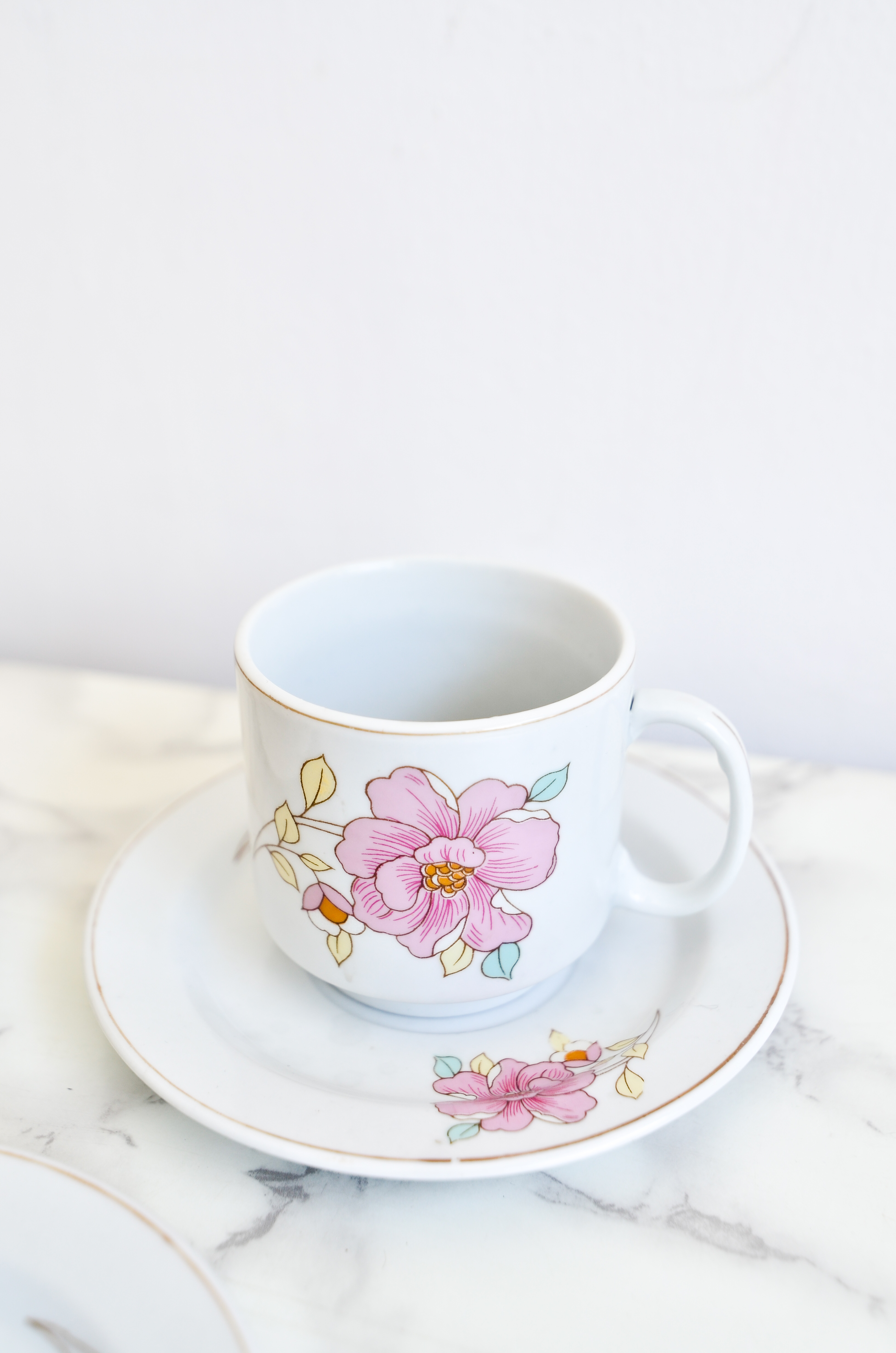 Set tazas té floral 