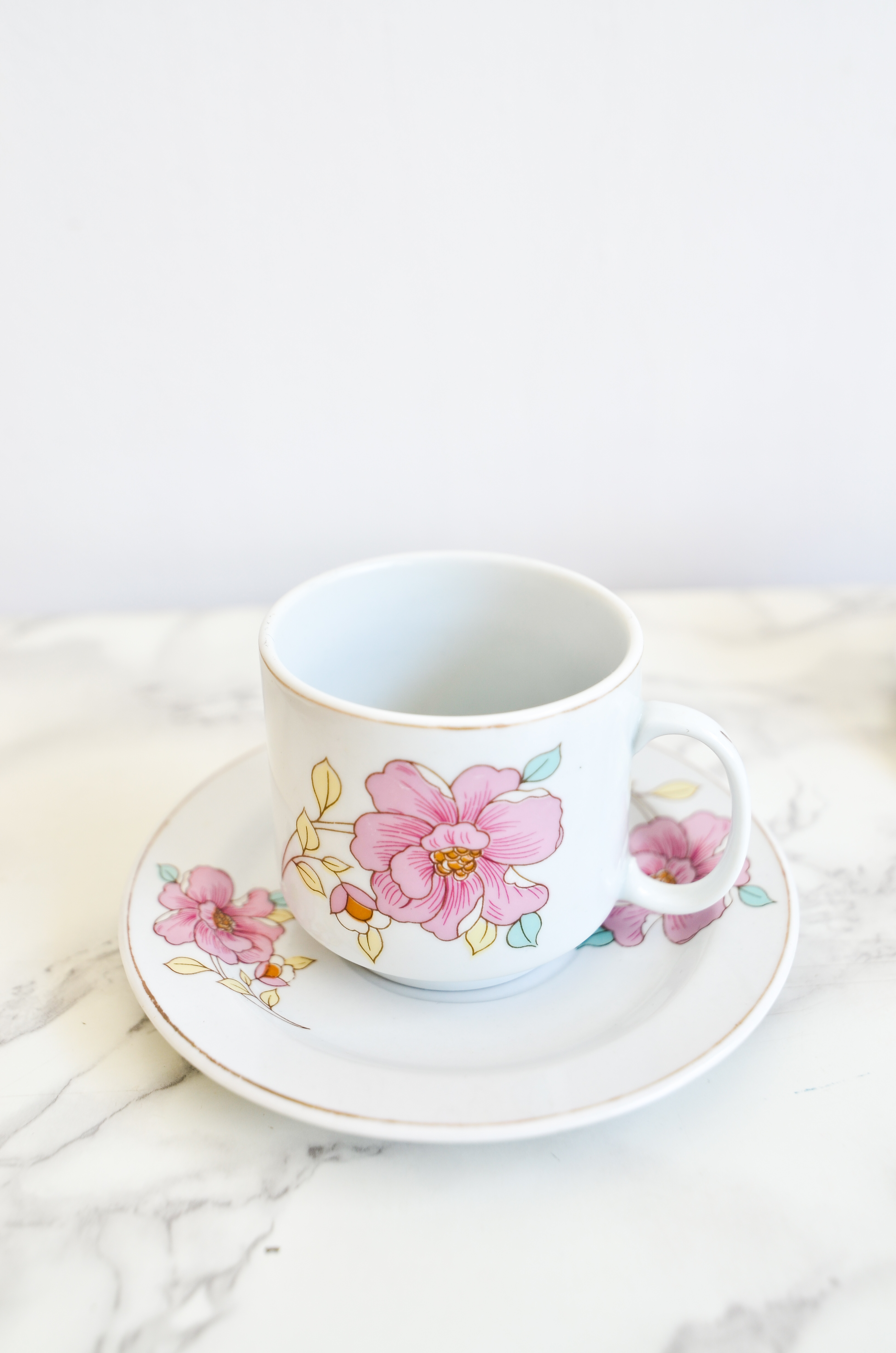 Set tazas té floral 