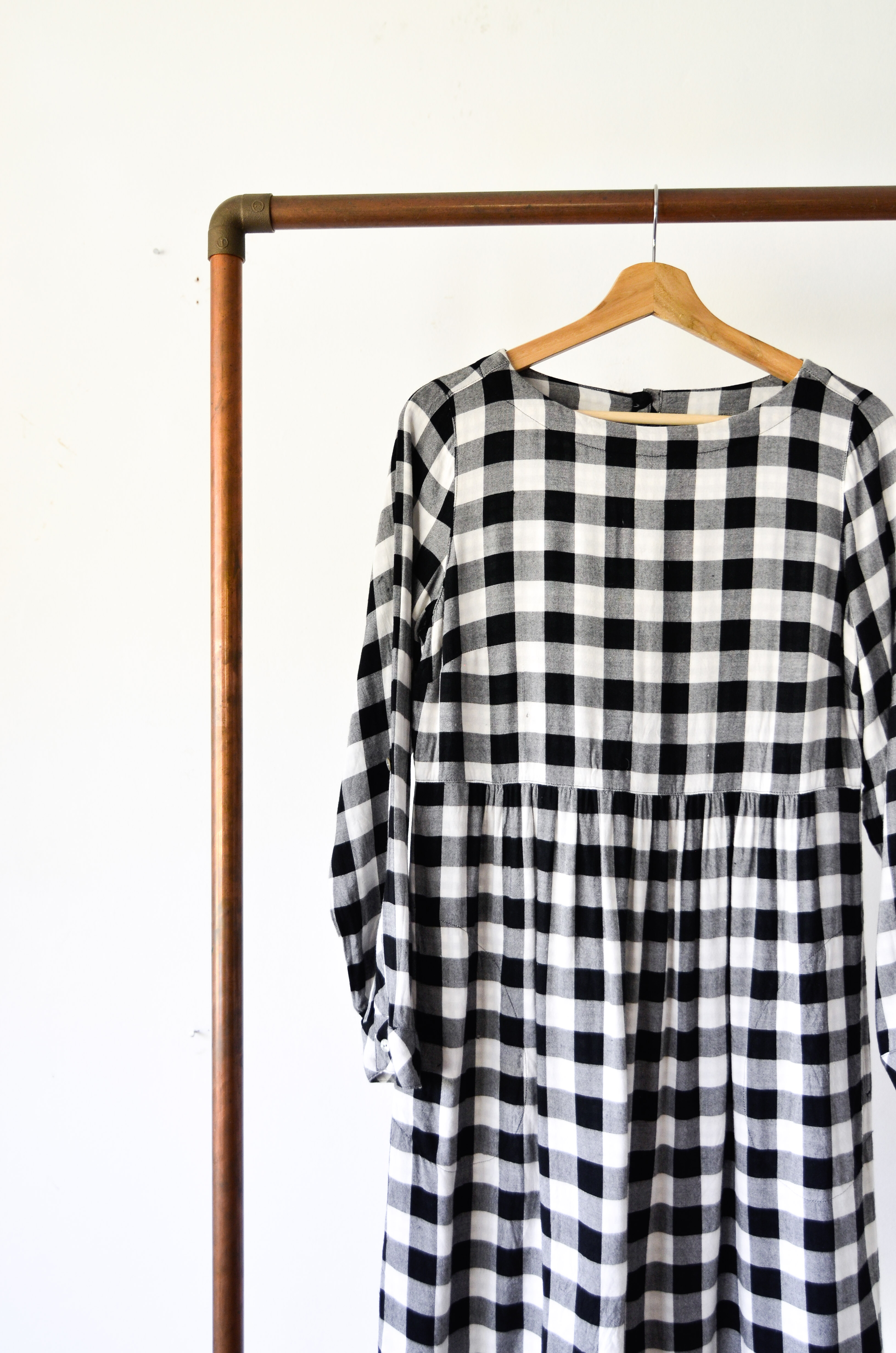 Vestido gingham b&w