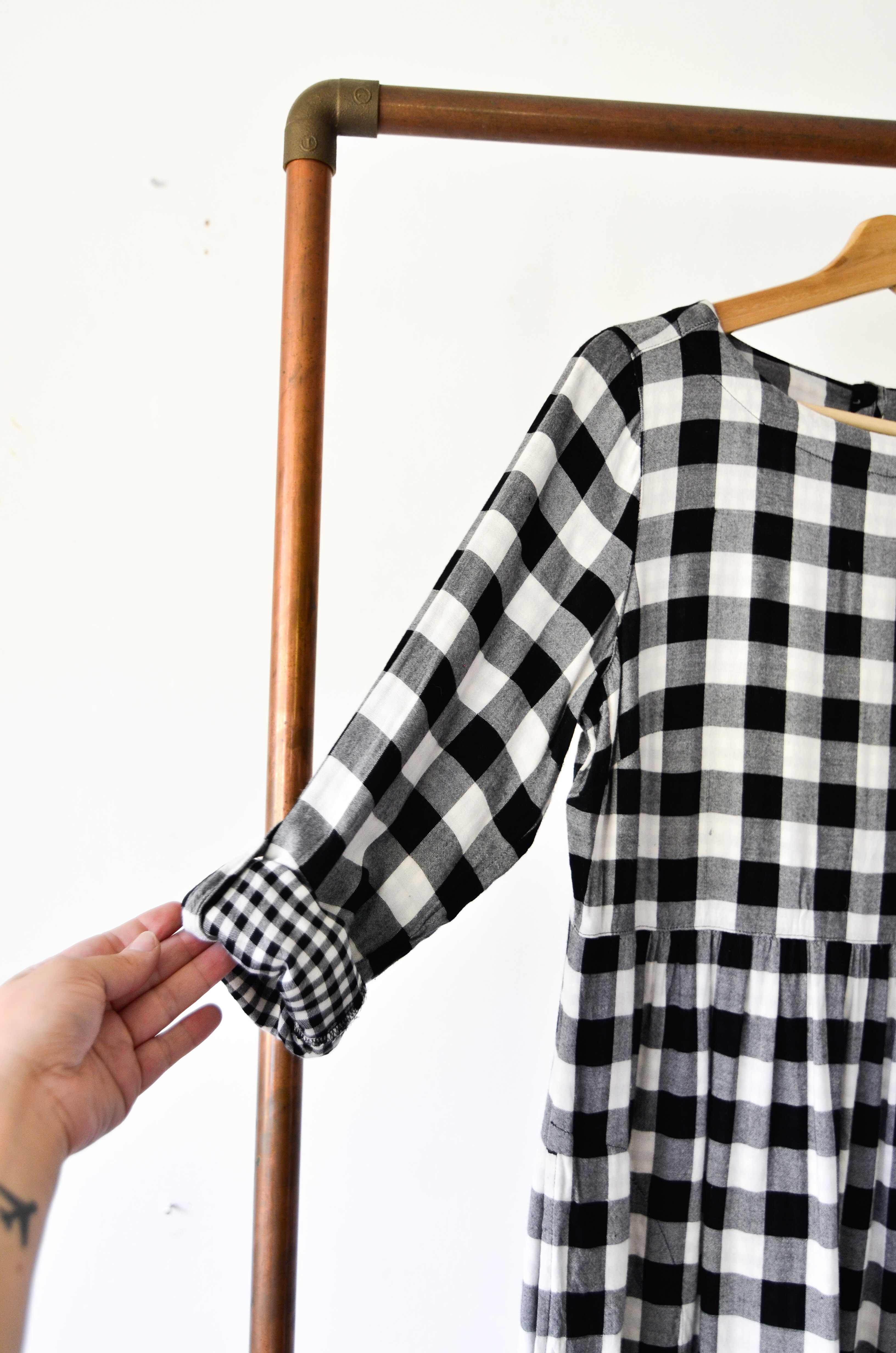 Vestido gingham b&w