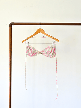 Top bikini pink florecitas